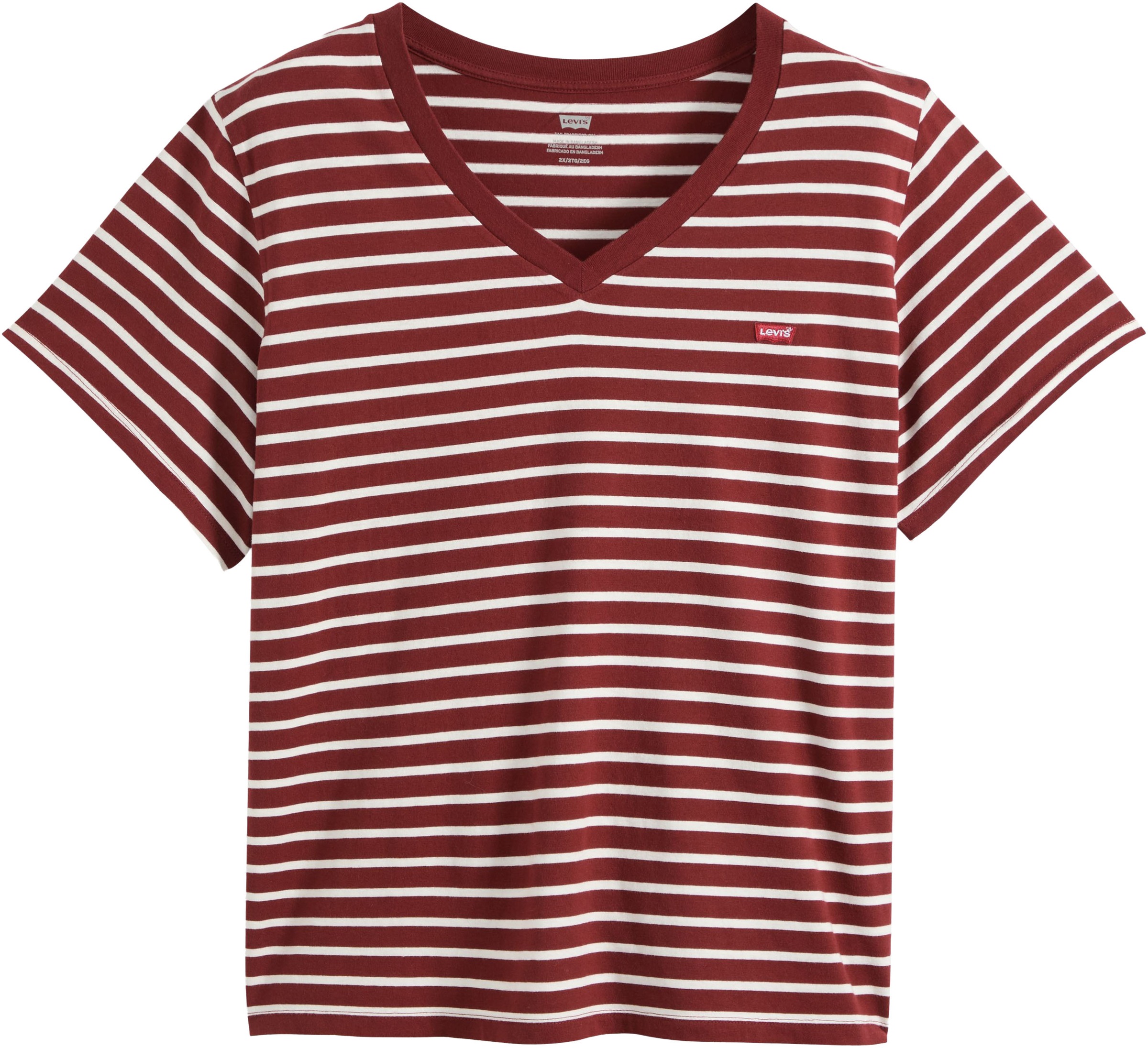 Levi's® Plus Kurzarmshirt »V NECK TEE« Gerade geschnittene Passform