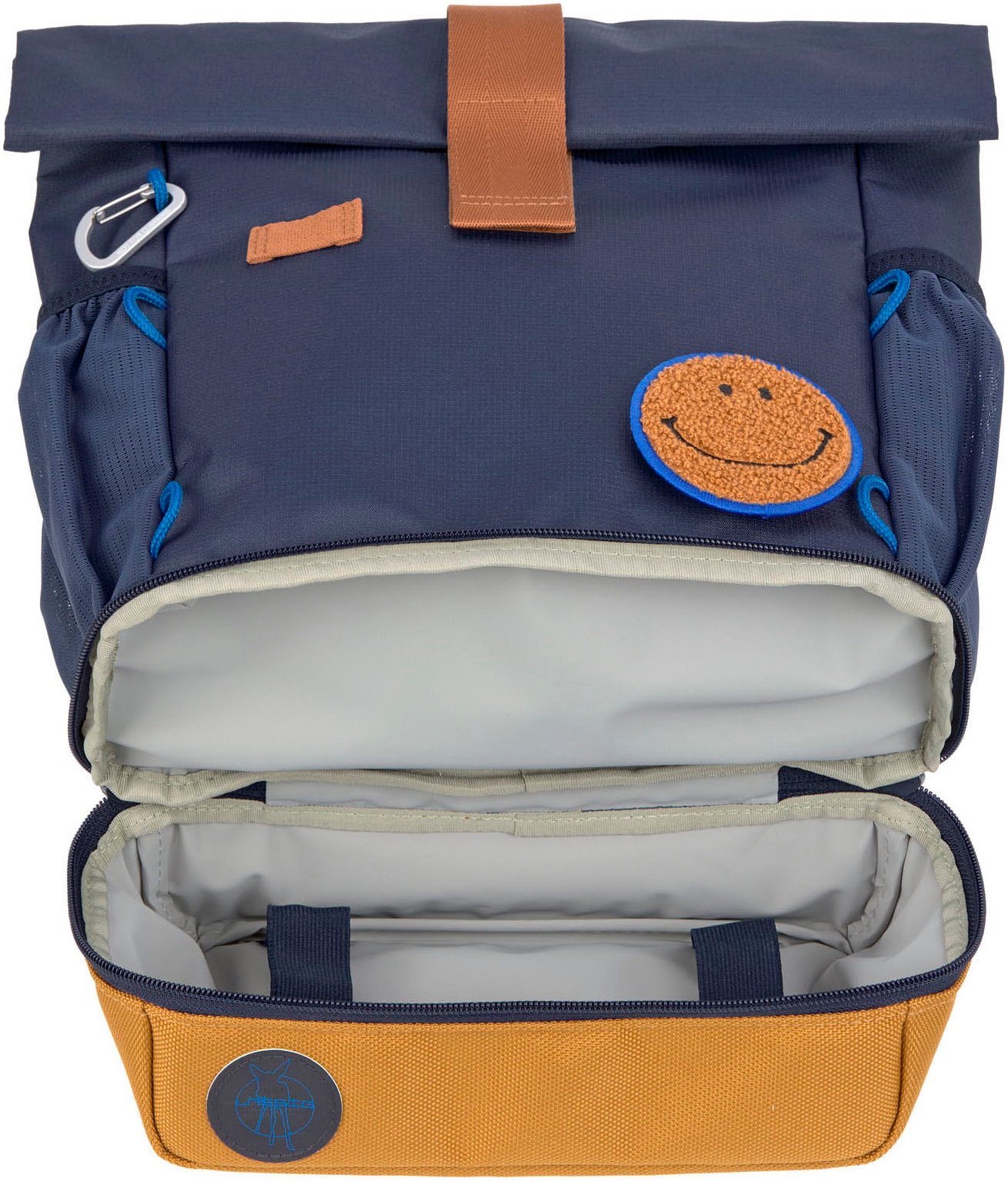 LÄSSIG Kinderrucksack »Little Gang, Mini Rolltop Backpack, navy«, Reflektoren, aus recycelten PET-Flaschen