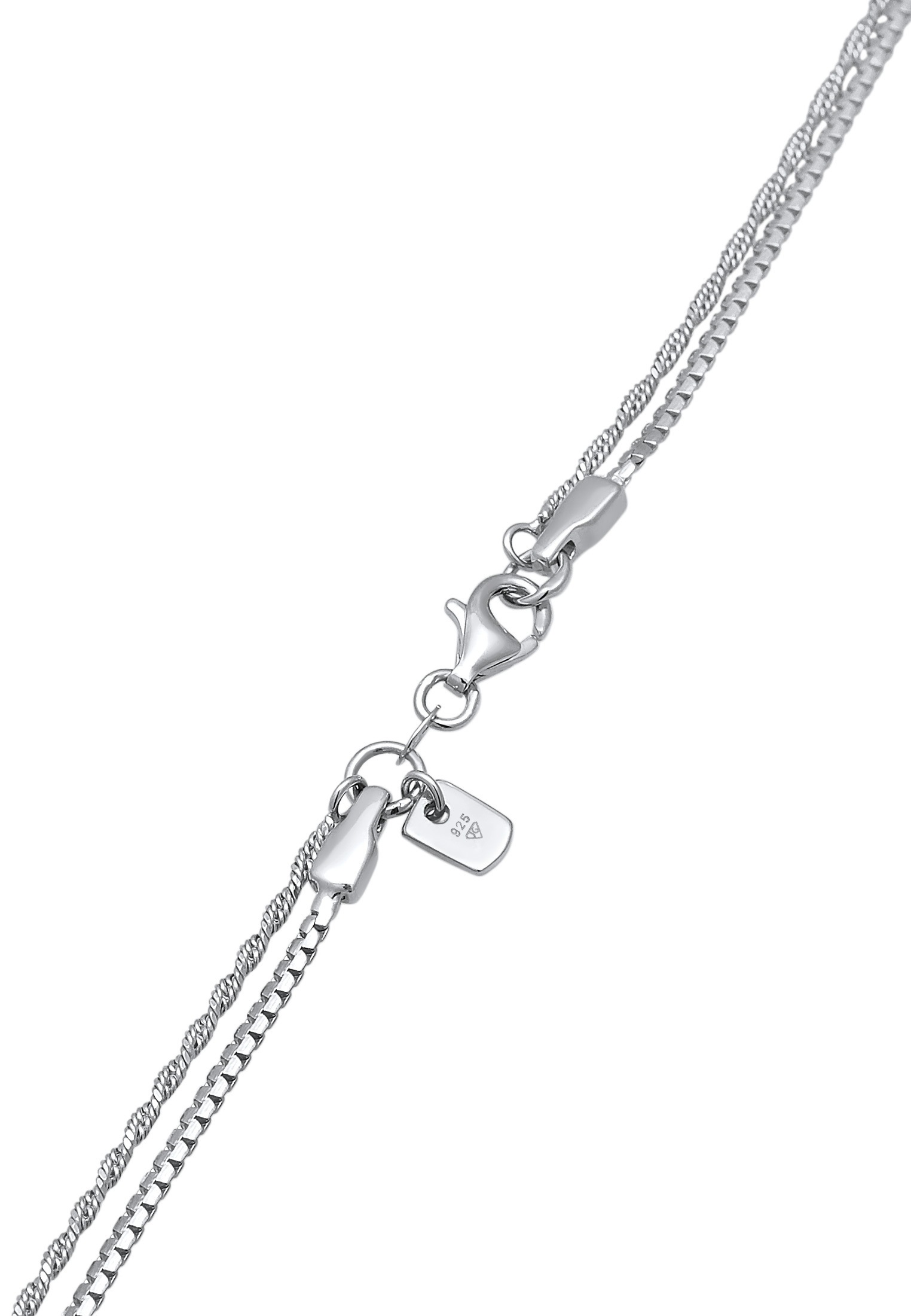 Kuzzoi Silberkette »Halskette Layer Kreuz Kordelkette 925 Silber«