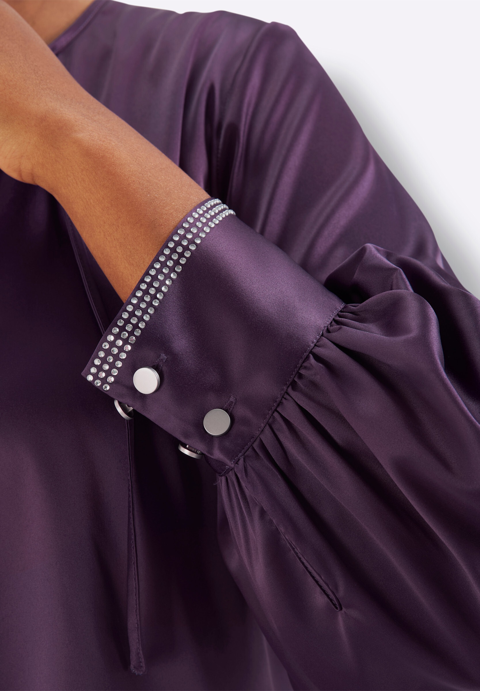 Sheego Longbluse »Tunika Tunika mit Strasssteinen«