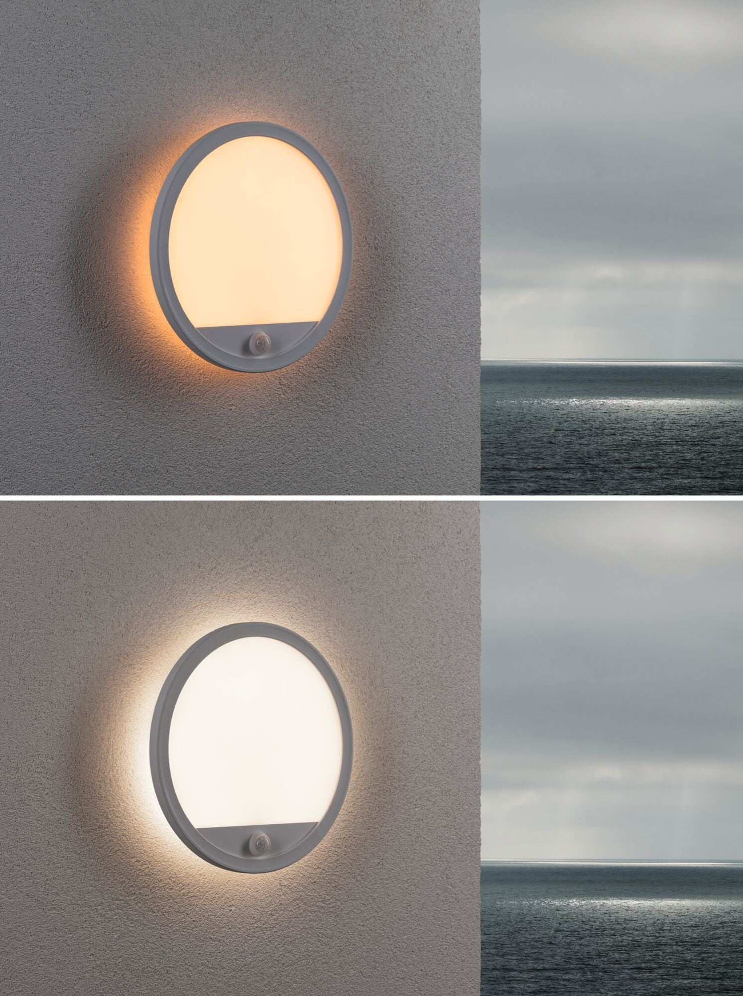 Paulmann LED Außen-Wandleuchte »Außenpanel Lamina IP44 rund 280mm 14W 1150lm 230V Kunststoff«, 1 flammig, Backlight Bewegungsmelder insektenfreundlich tunable warmwhite