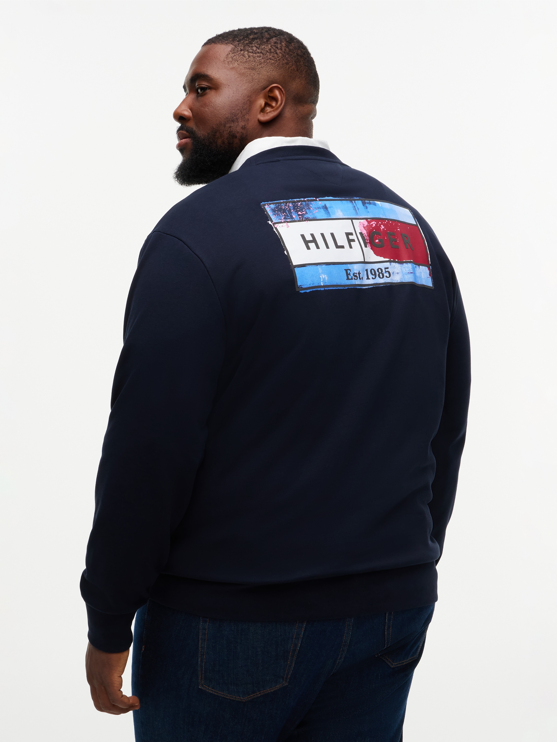 Tommy Hilfiger Big & Tall Sweatshirt »BT-BACK FLAG REGULAR FLEECE CREW-NECK«, Große Größen, Rundhals, großer Rückenprint
