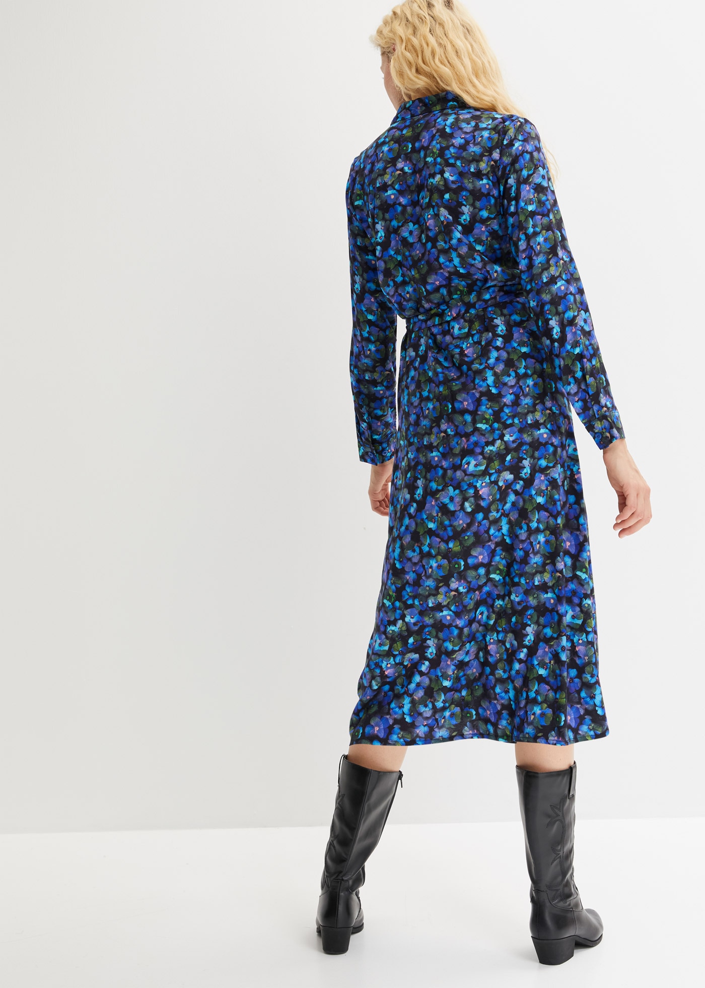 bonprix Hemdblusenkleid »Hemdblusenkleid aus reiner Viskose« Hemdblusenkleid aus reiner Viskose