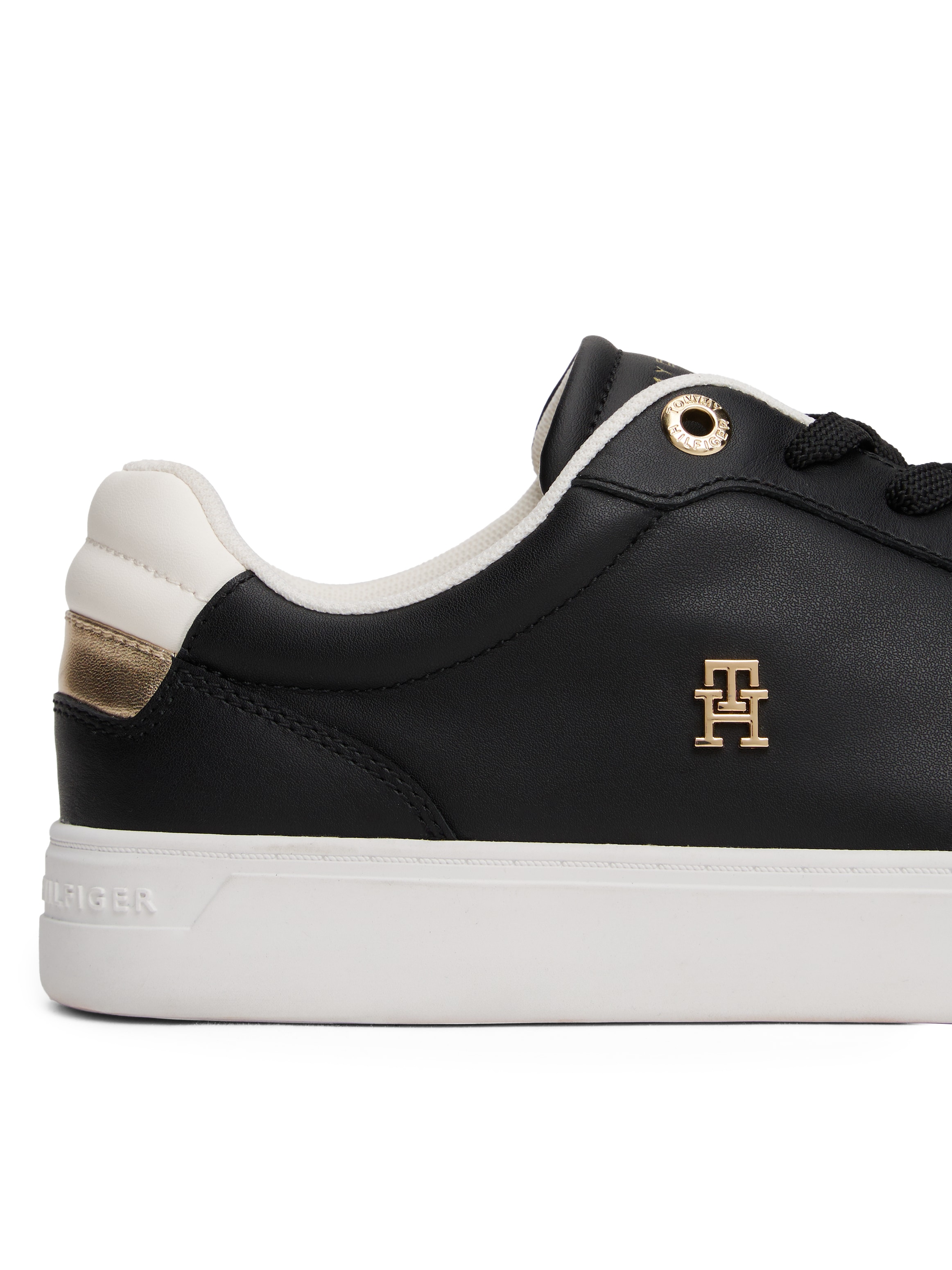 Tommy Hilfiger Plateausneaker »ESSENTIAL ELEVATED COURT SNEAKER«  , Freizeitschuh, Halbschuh, Schnürer mit Ziernähten und Kontrastbesatz