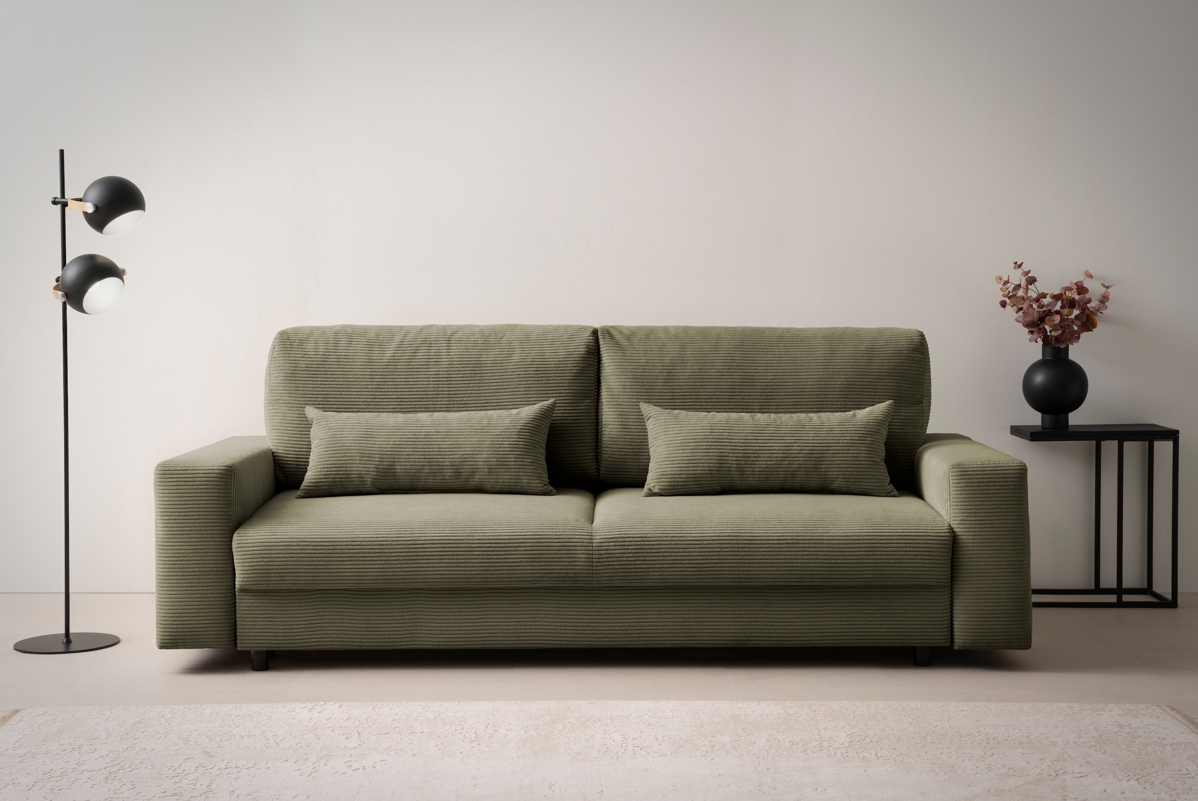 LeGer Home by Lena Gercke Schlafsofa »Imoga, Polster mit Schlaffunktion, 3-Sitzer Sofa, Couch mit Bettkasten«, in modernen Farben und Stoffen, Bettfunktion, Liegefläche: 200x150 cm