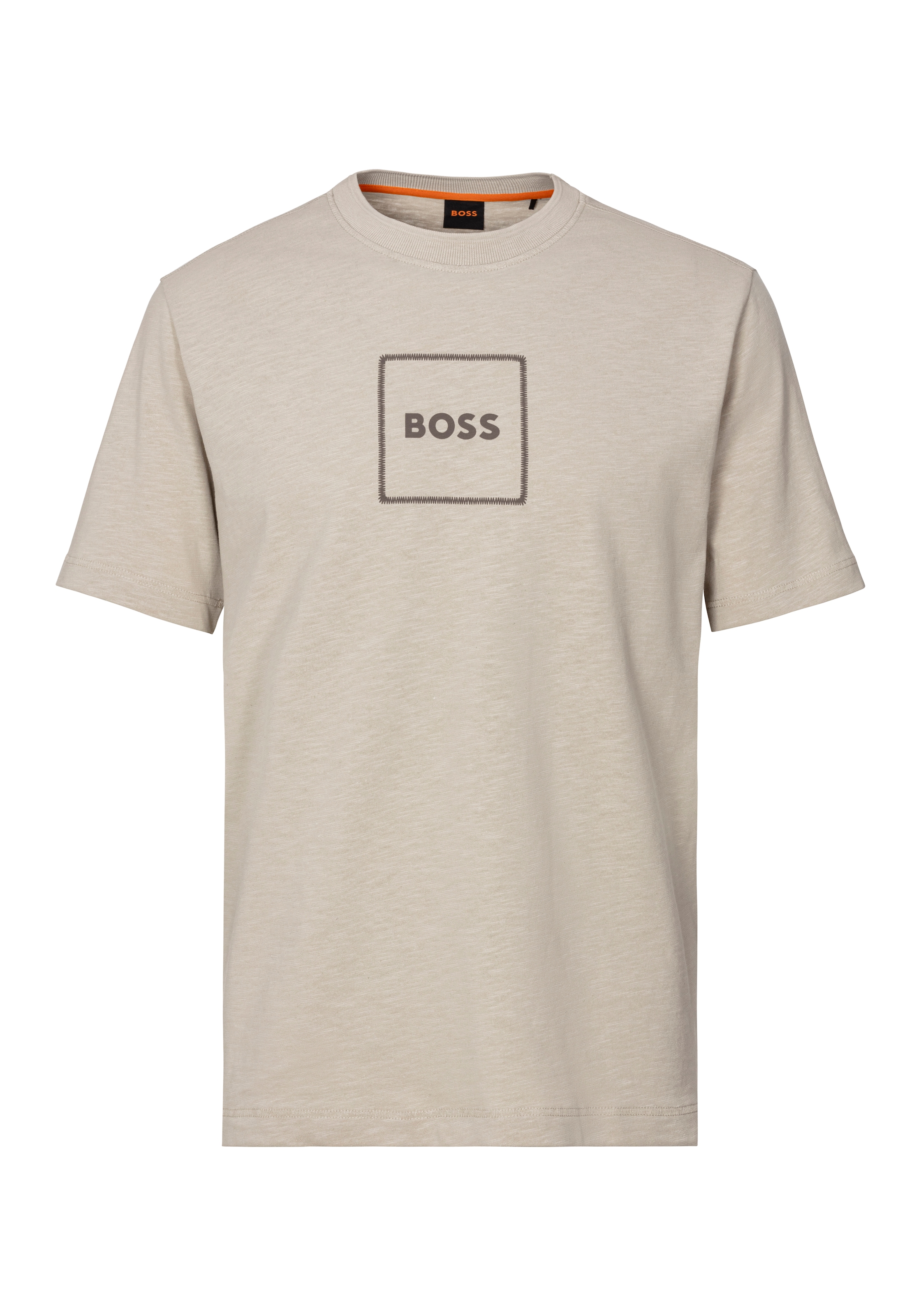 BOSS ORANGE T-Shirt »Te linenlogo«, mit BOSS Schriftzug