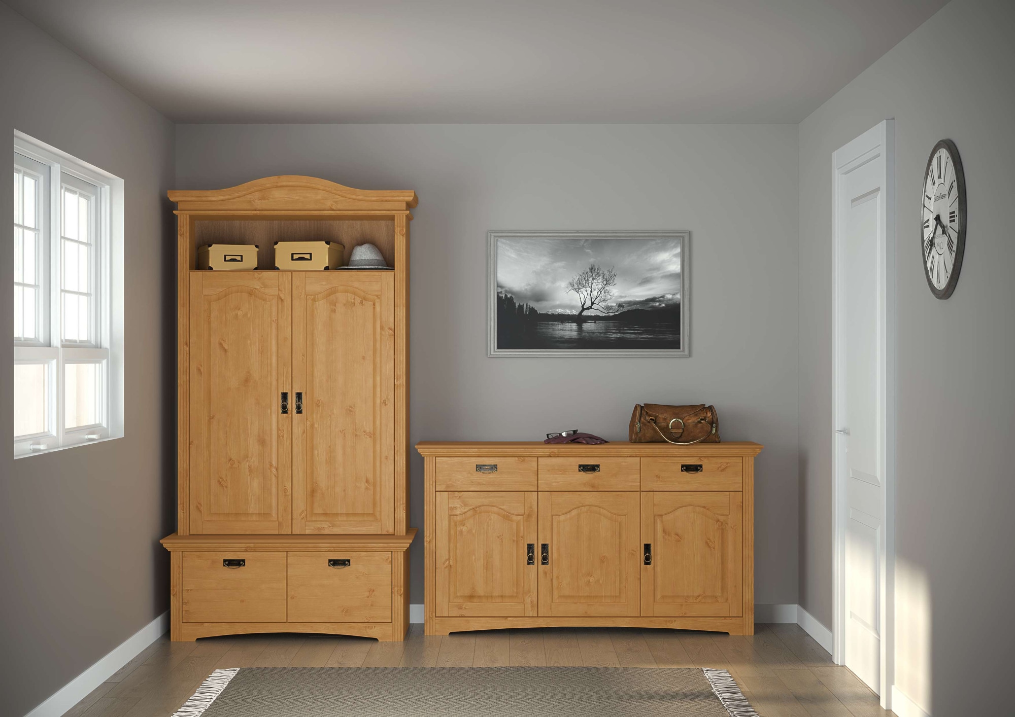 Home affaire Kommode »Konrad« aus massiver Kiefer, Breite 156 cm, mit Schubladen, FSC®