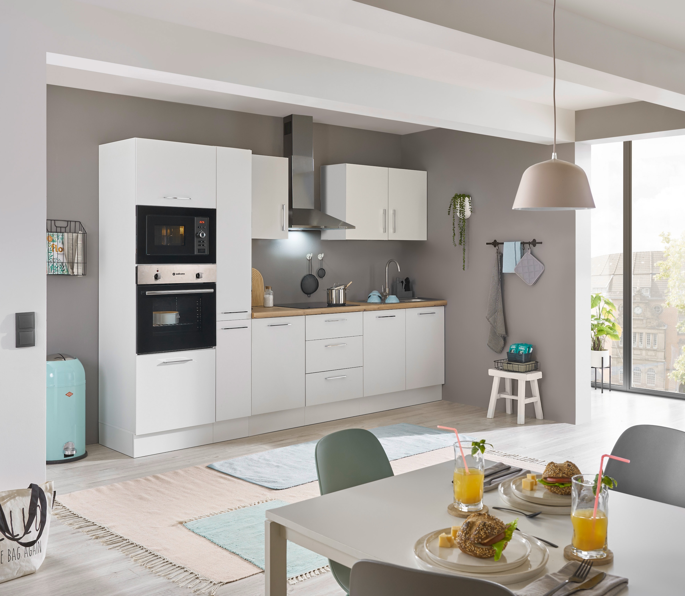 BASIC by Balculina Küchenzeile »Turin« Breite 300 cm, wahlweise mit E-Geräten