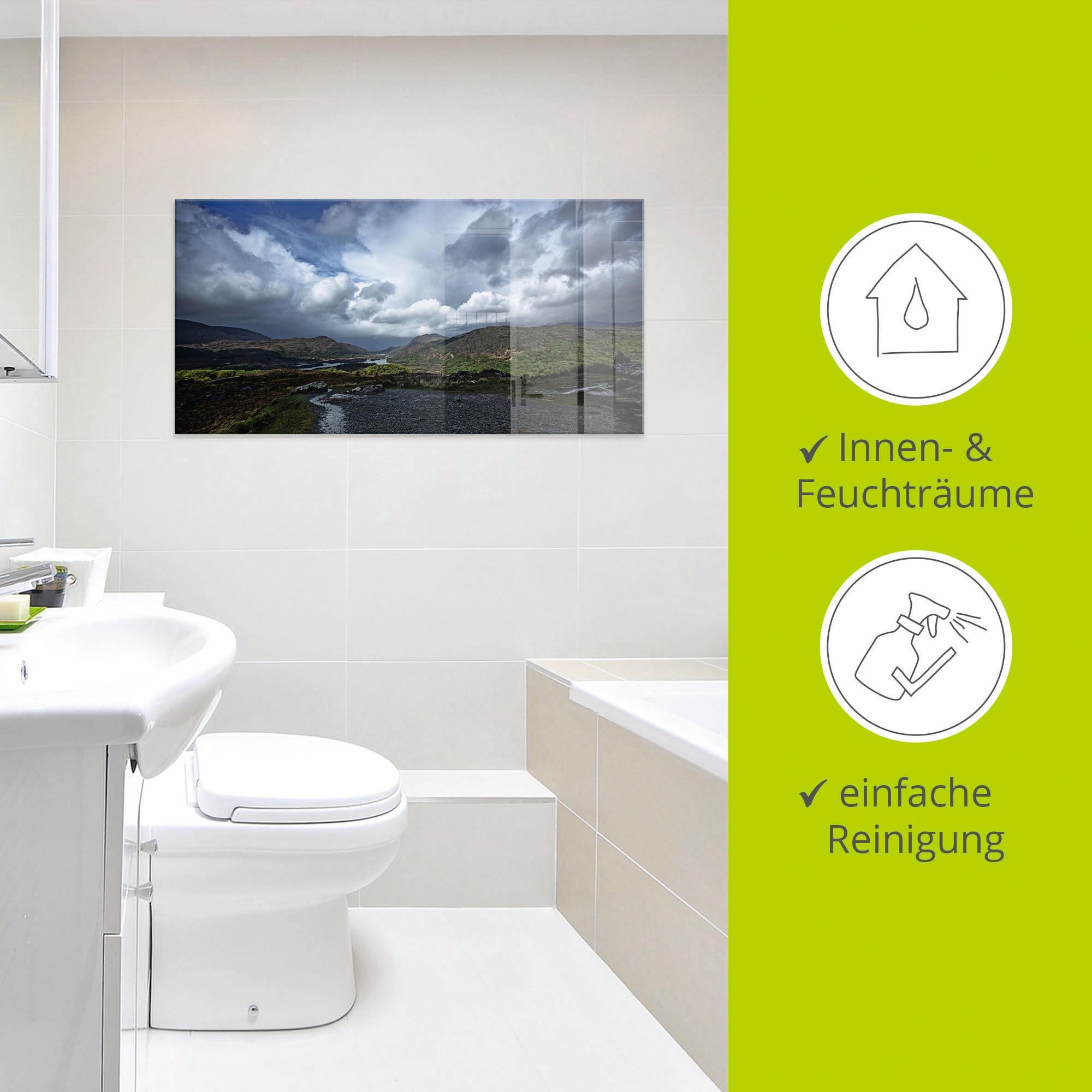 Artland Glasbild »Irland - Natur pur«, Europa, (1 St.), in verschiedenen Größen