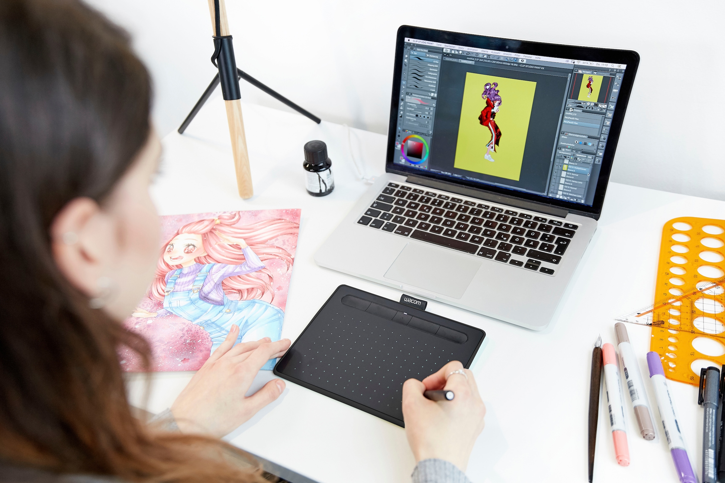 Wacom Grafiktablett »Intuos S Bluetooth Black«,)