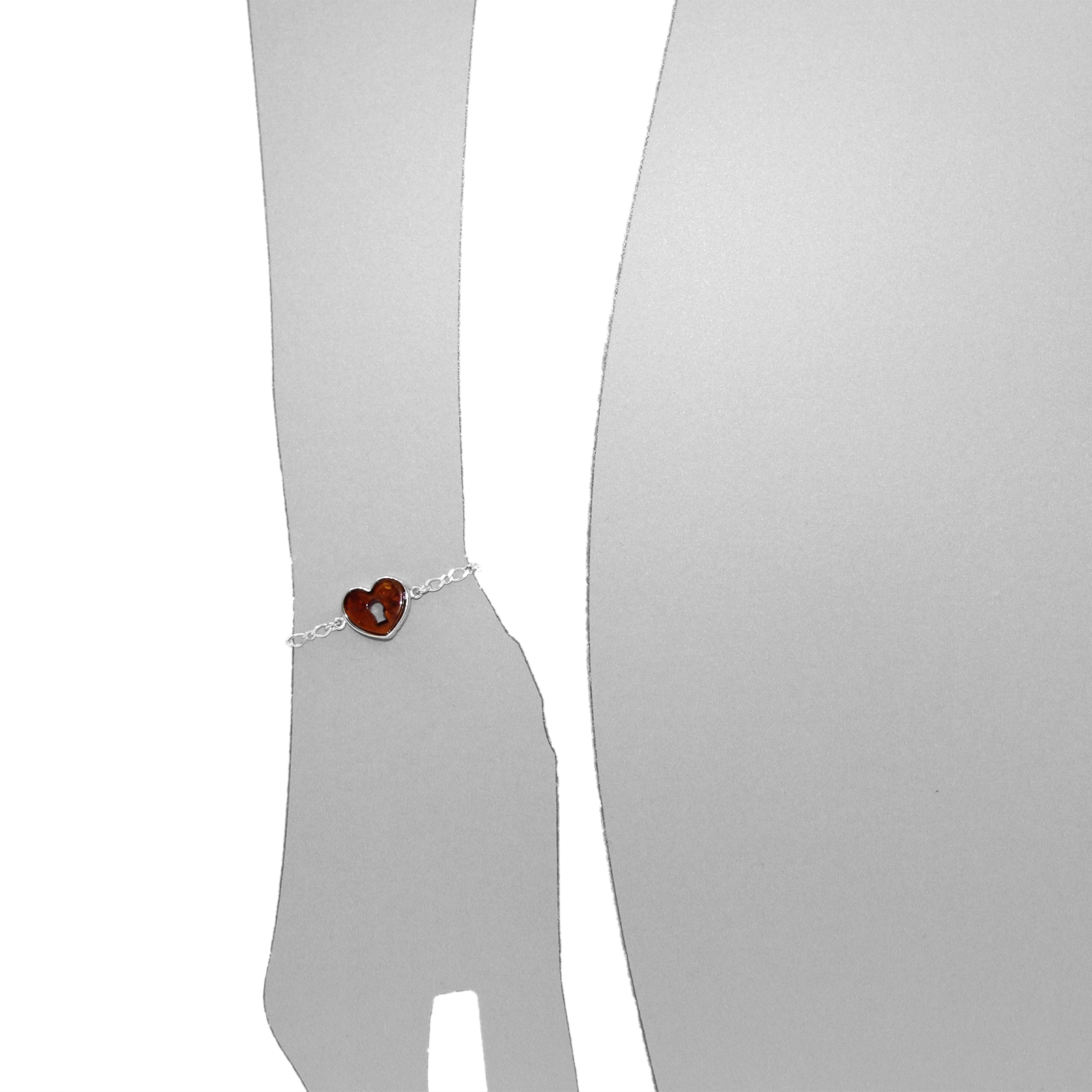 OSTSEE-SCHMUCK Armband »- Herz - Silber 925/000 - Bernstein«