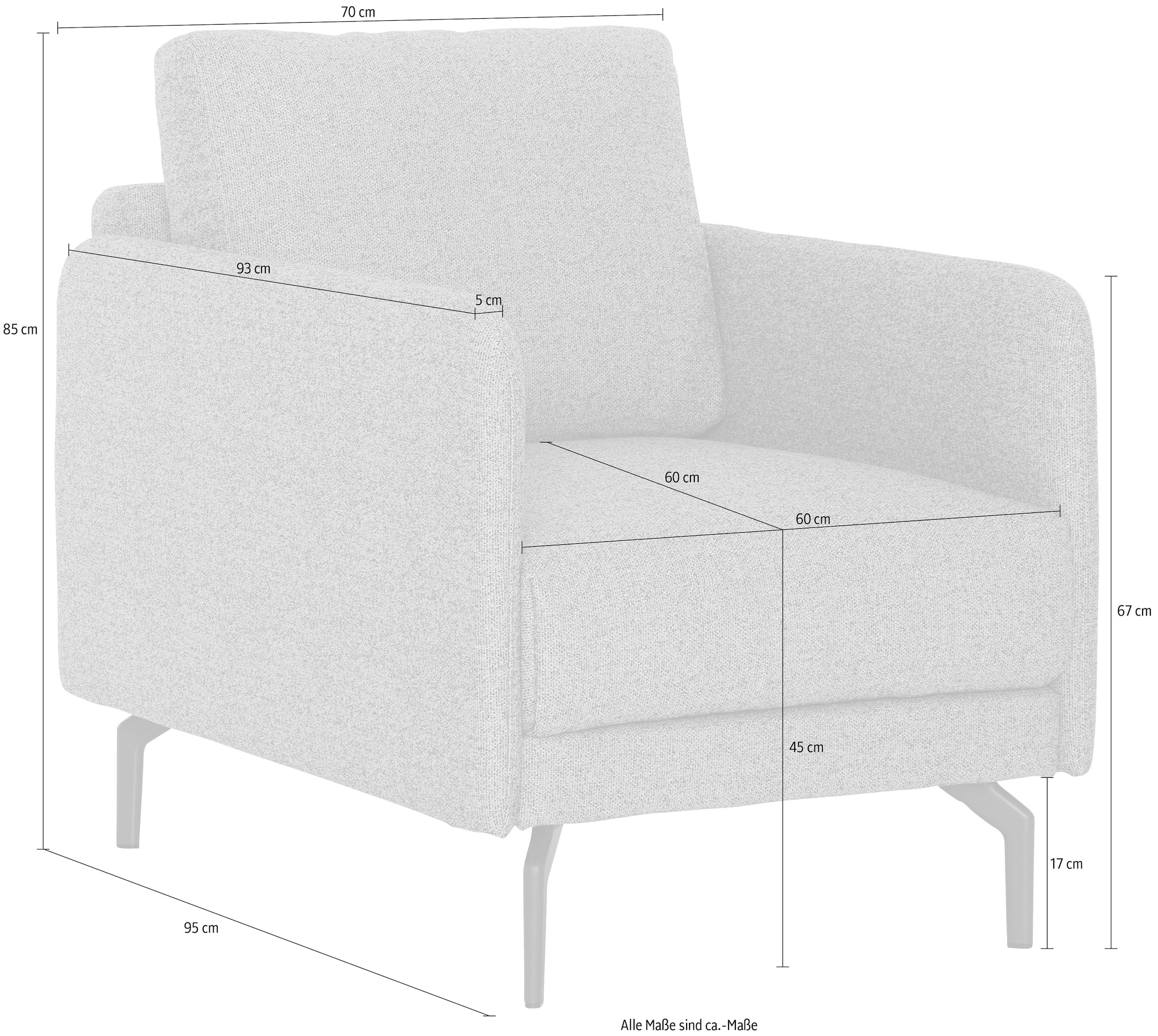 hülsta sofa Sessel »hs.450«, Armlehne auf Breite Alugussfuß 70 Umbragrau Rechnung sehr schmal, cm, kaufen