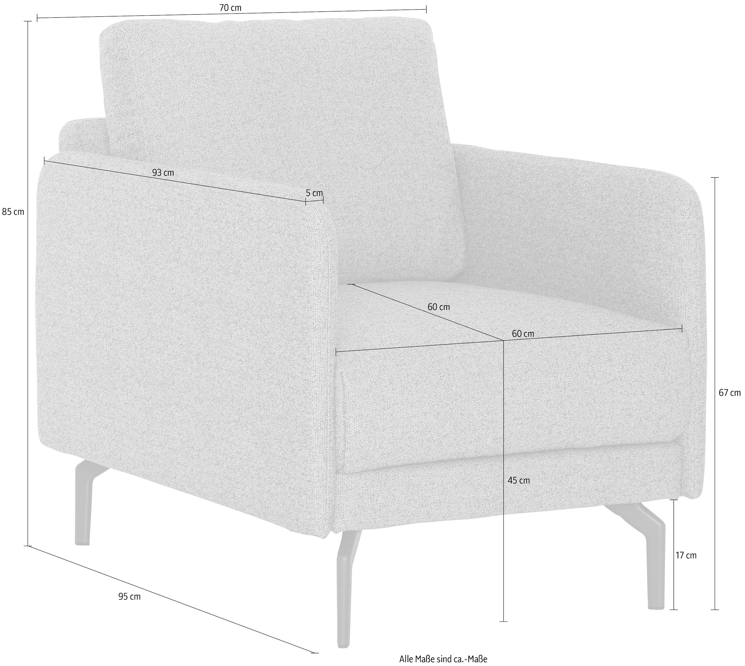 hülsta sofa Sessel »hs.450«, Armlehne sehr schmal, Breite 70 cm, Alugussfuß  Umbragrau auf Rechnung kaufen