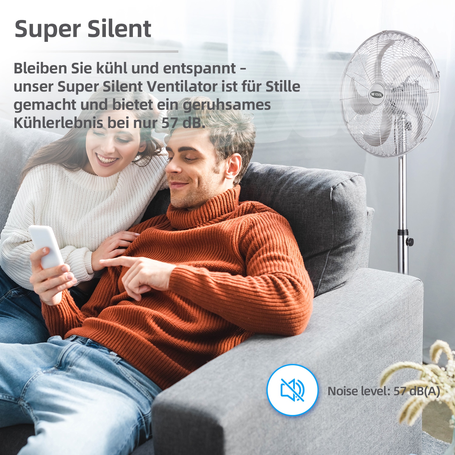 be cool Standventilator »BC40MSTF2205SS« 40 cm Durchmesser