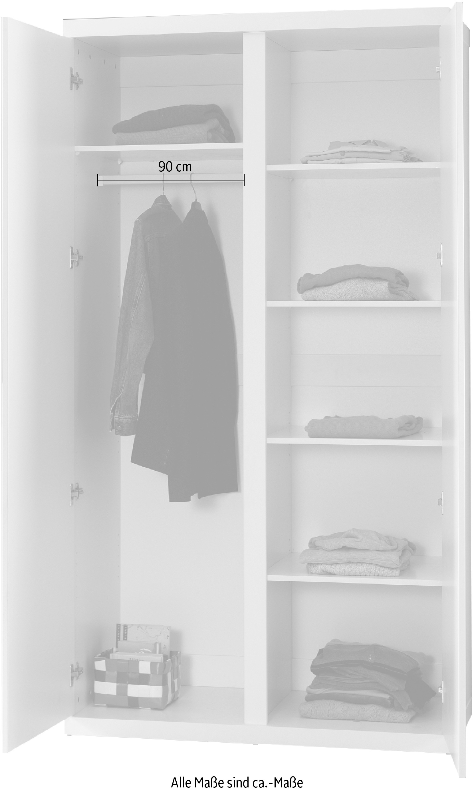 Vipack Kleiderschrank, (B/H/T ca. 110x204,5x57cm)