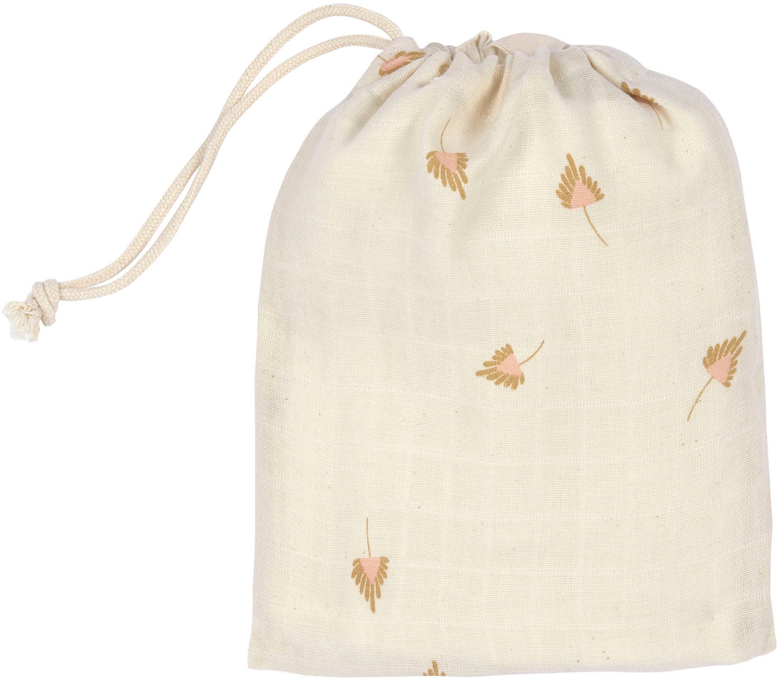 LÄSSIG Stoffwindeln »LÄSSIG X Raddis® Cotton, Einschlag- und Mulltuchset L, Curry«, (Set, 3 St.), mit wiederverwendbarem Baumwollbeutel