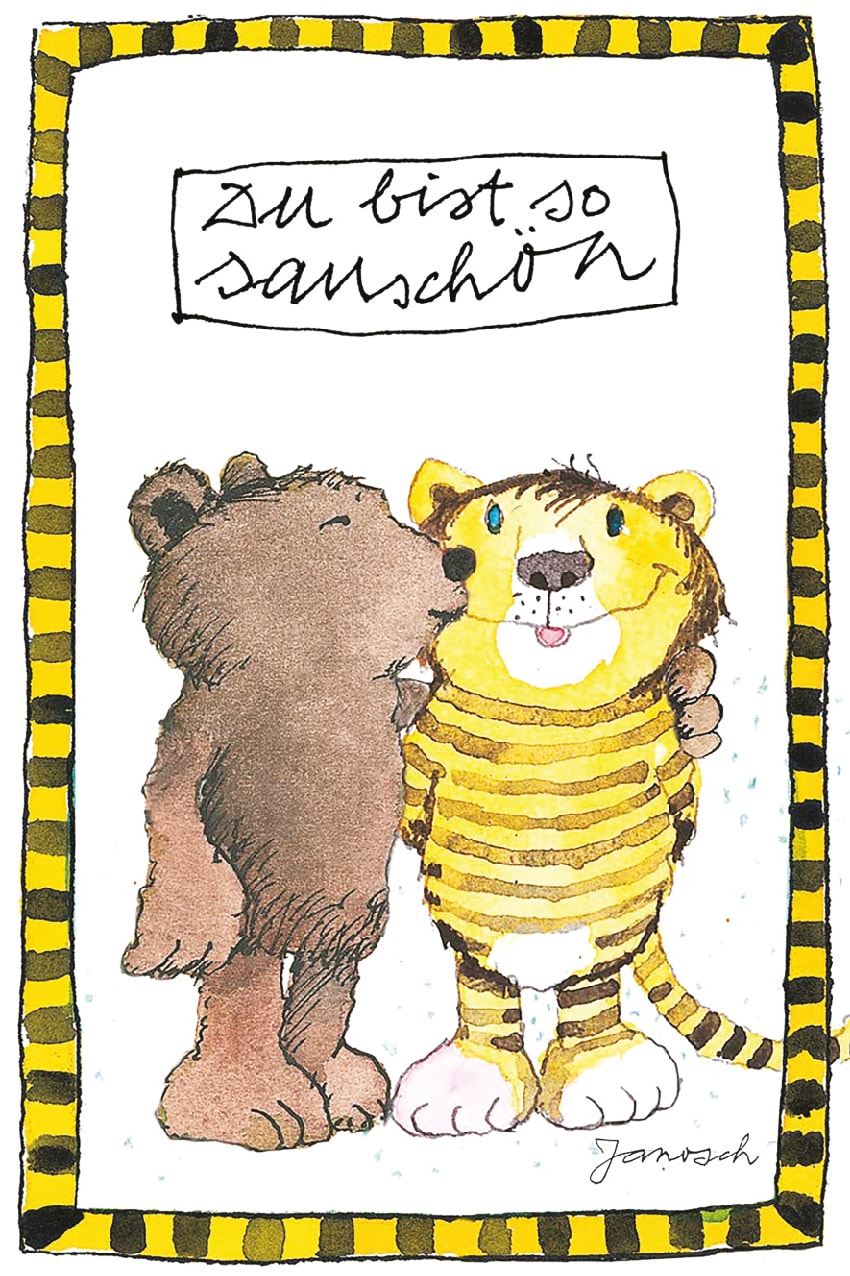 LuckyLinde Wanddekoobjekt »Der kleine Bär und der kleine Tiger - Du bist so schön«, (1 St.), Exklusive JANOSCH Kindermotive, Stahlschild