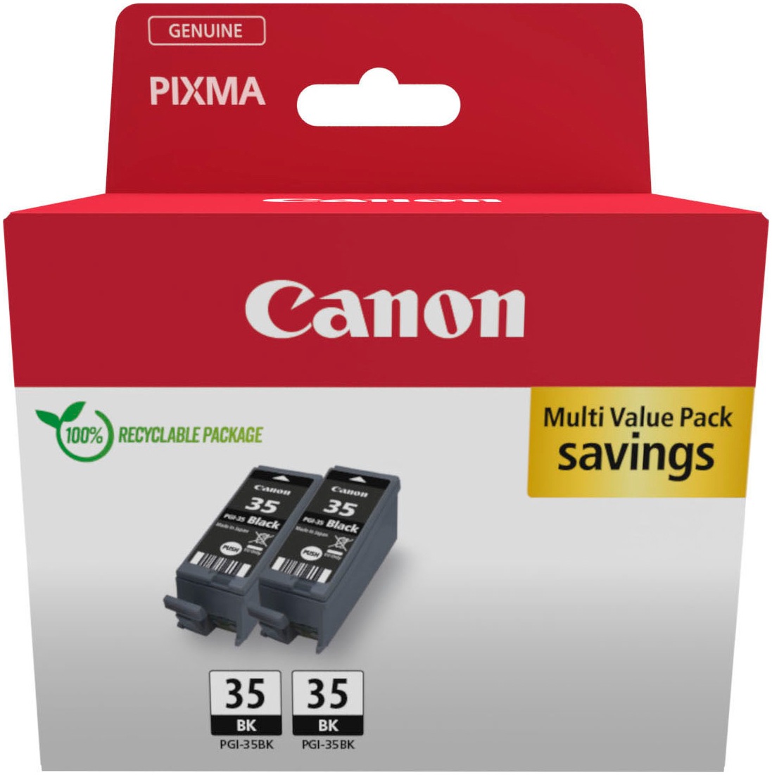 Canon Tintenpatrone »PGI-35BK (Doppelpack)«, (Packung, 2 St.)