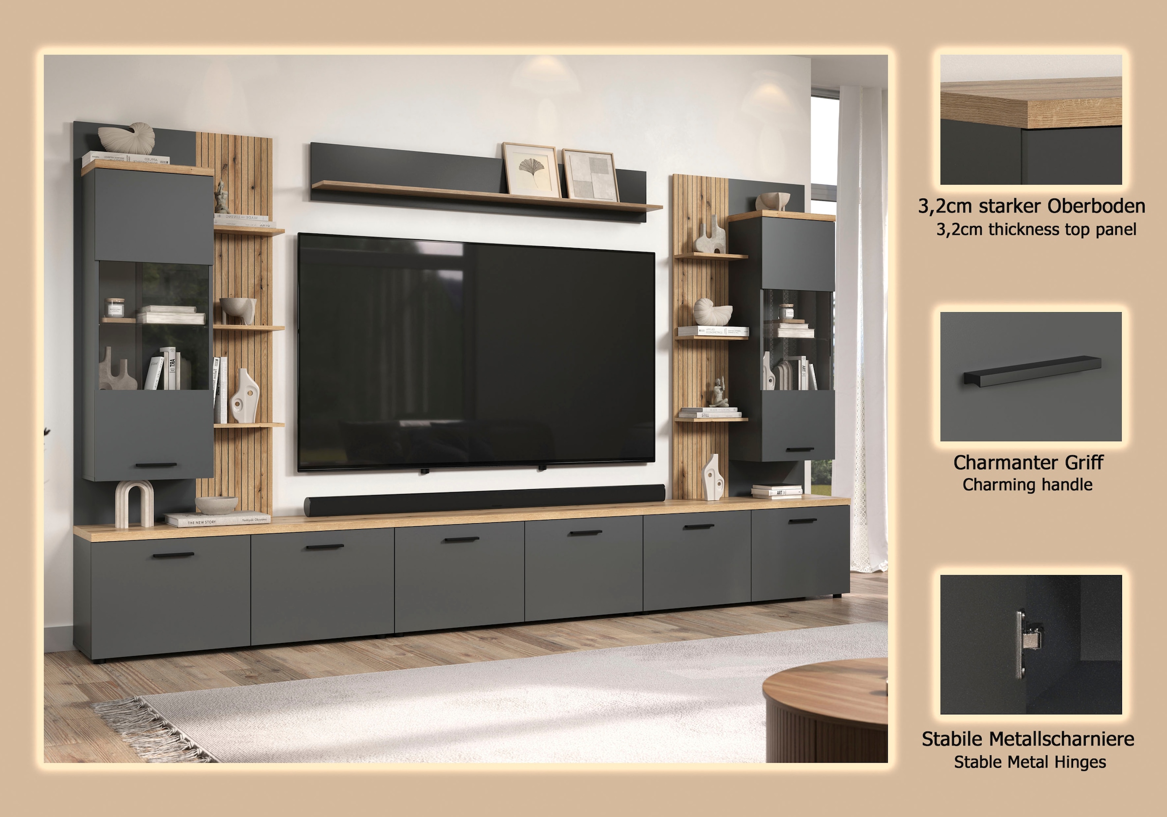 Home affaire Wohnwand »Bajo« 6 Stk. tlg.