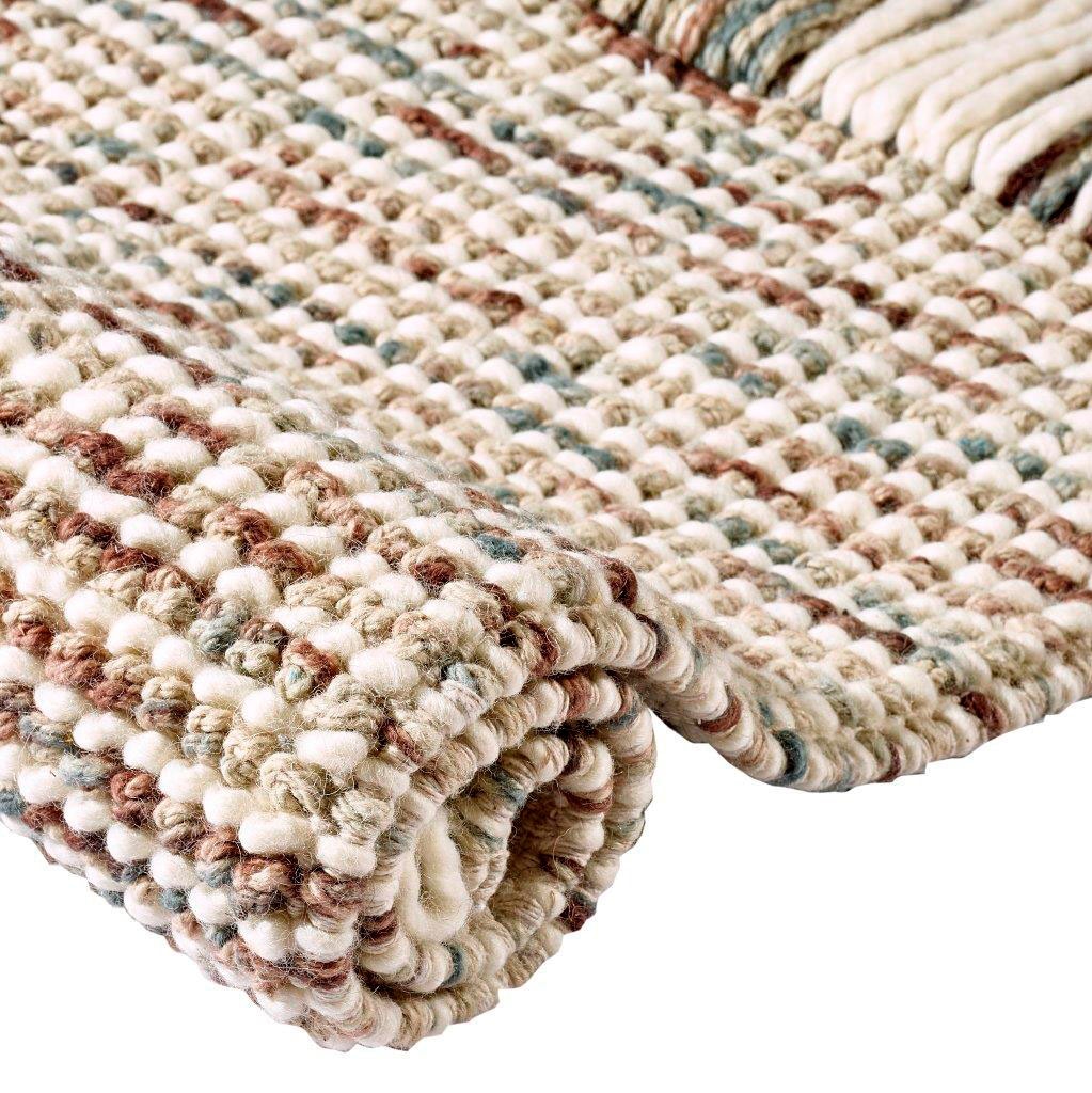Dekowe Wollteppich »Lise«, rechteckig, reine mit handgewebt, meliert, Handweb Teppich, Fransen Wolle