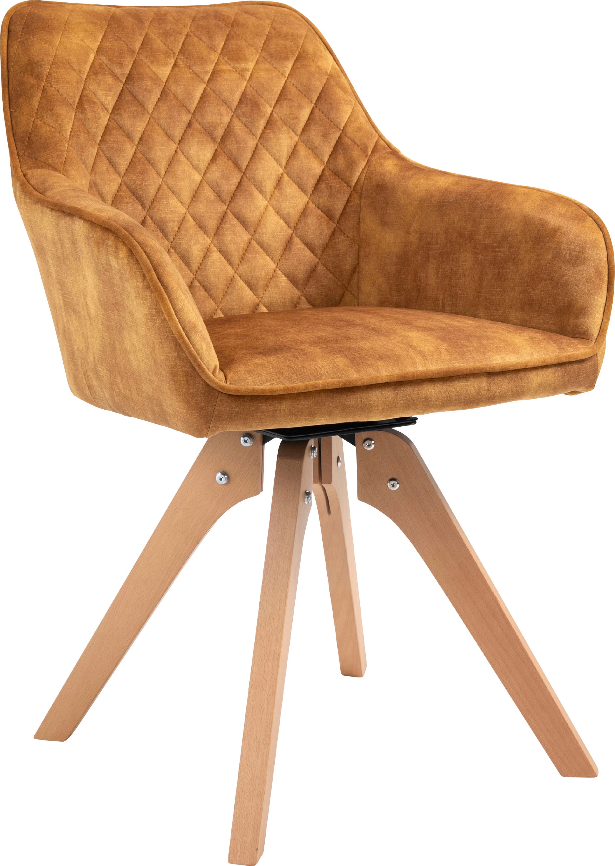 SalesFever Essgruppe »Stilvolle Sitzgruppe« 5-teiliges Set: Samtverlours-Stühle, 180° drehbar, Tischbreite 180 cm
