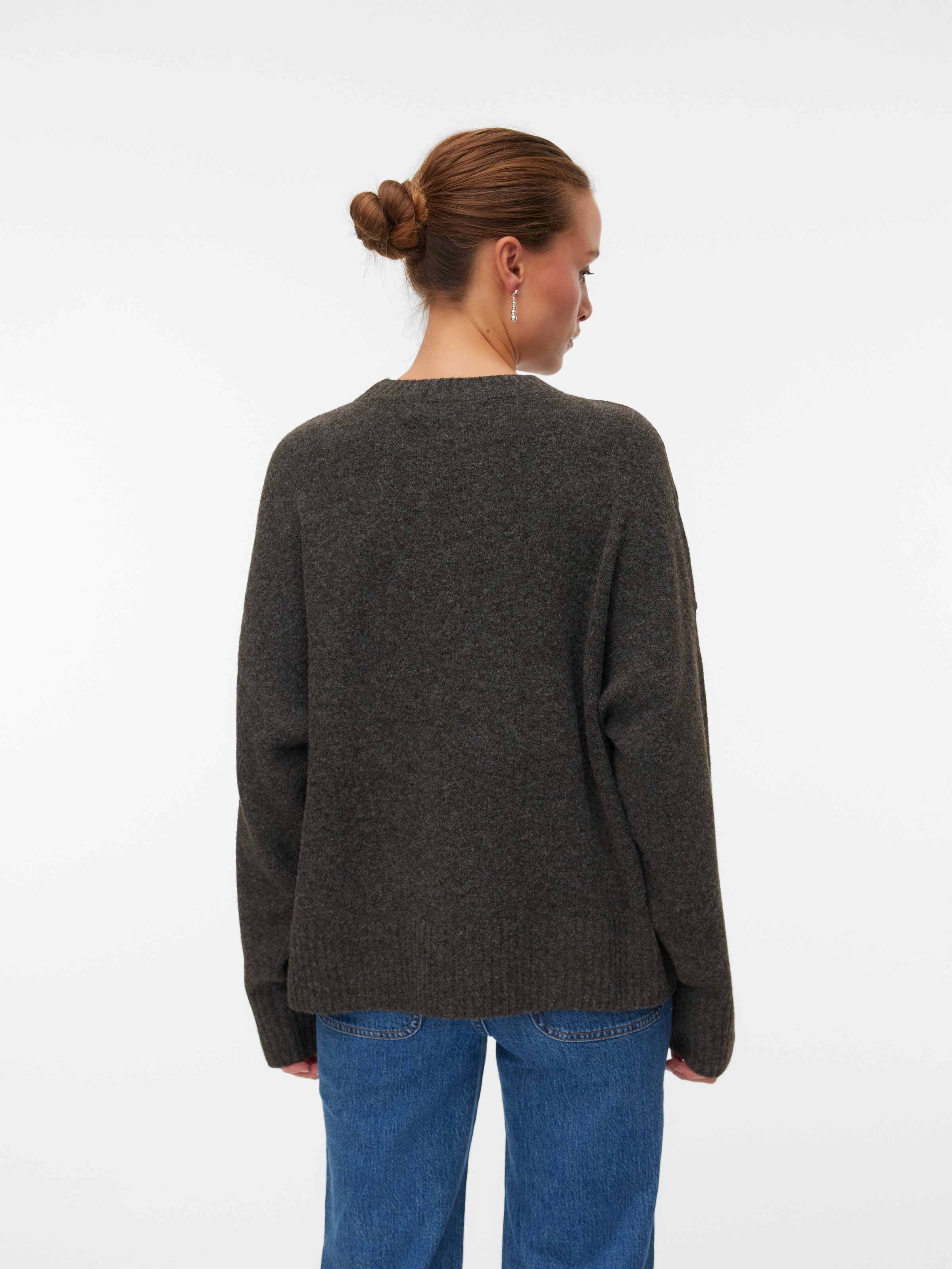 Vero Moda Strickpullover »VMBOOM LS O-NECK PULLOVER GA NOOS« Materialmix, loose fit