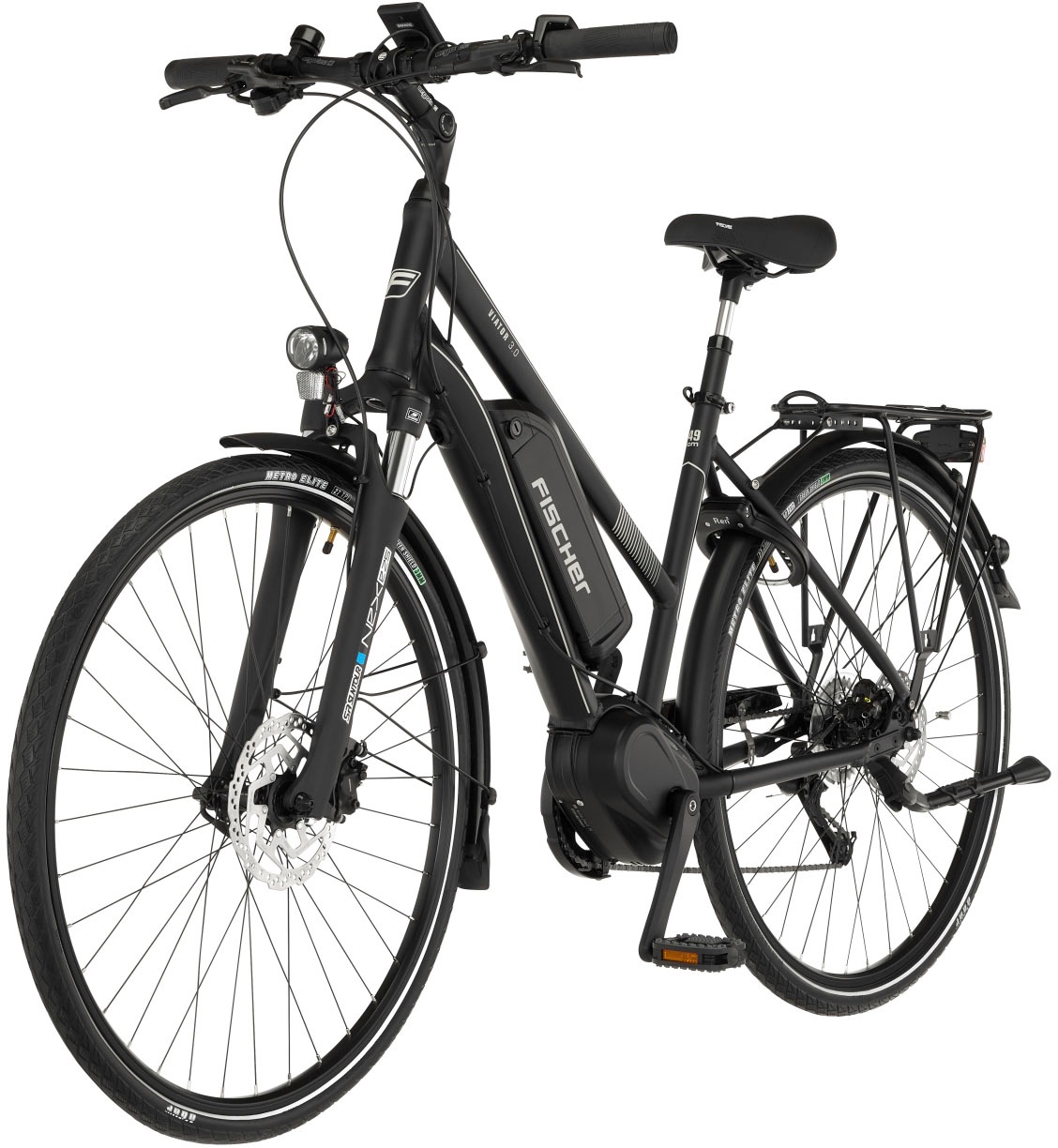 FISCHER Fahrrad E-Bike »VIATOR 3.0 Damen 49«, 8 Gang, Shimano, Acera, Mittelmotor 250 W, (mit Faltschloss), Pedelec, Elektrofahrrad für Damen u. Herren, Trekkingrad