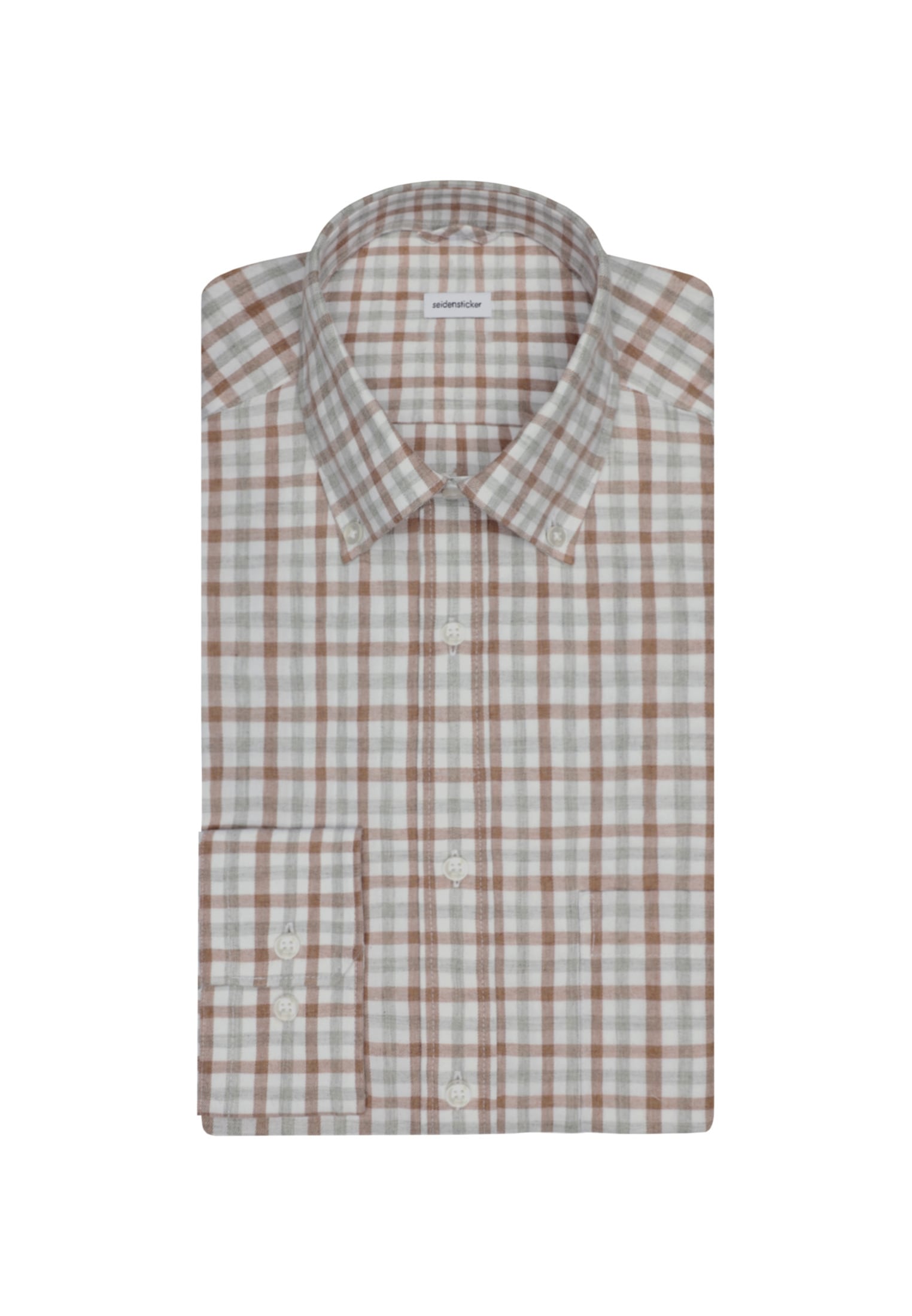 seidensticker Flanellhemd »Comfort«, Comfort Langarm Button-Down-Kragen Karo