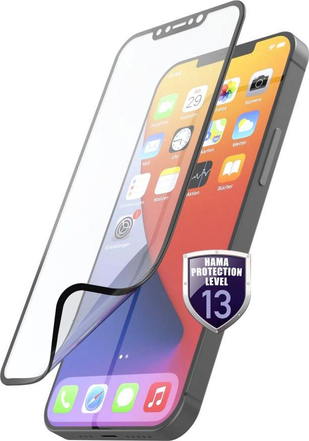 Hama Displayschutzglas »Displayschutzglas für Apple iPhone 12, iPhone 12 Pro, unzerbrechlich«, für Apple iPhone 12, Apple iPhone 12 Pro