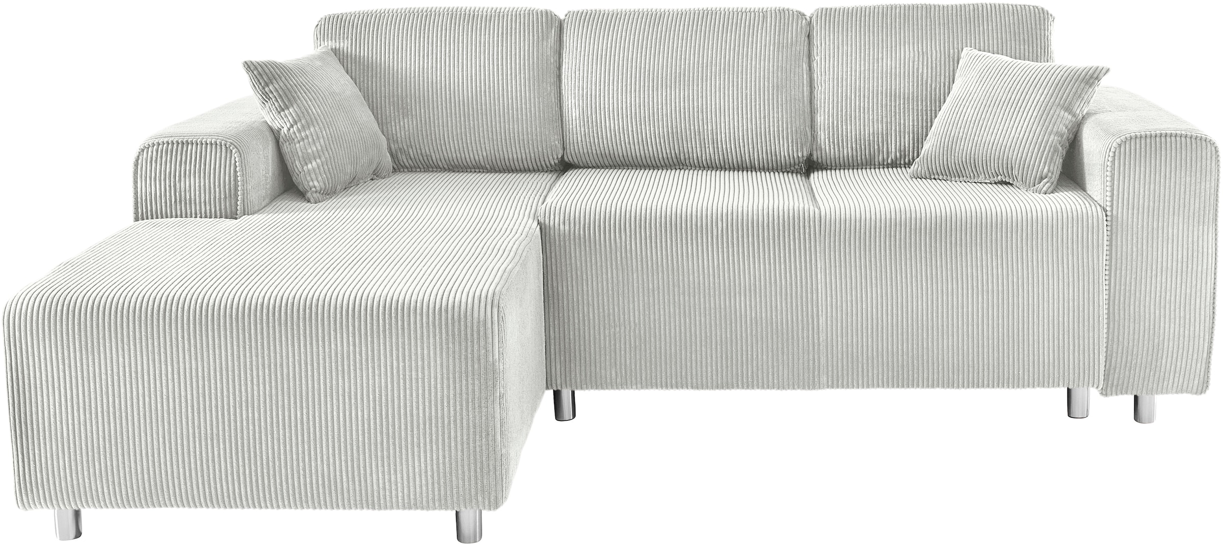 Guido Maria Kretschmer Home&Living Ecksofa »Györ«, L-Form, wahlweise mit Bettfunktion und Bettkasten incl. 2 Zierkissen