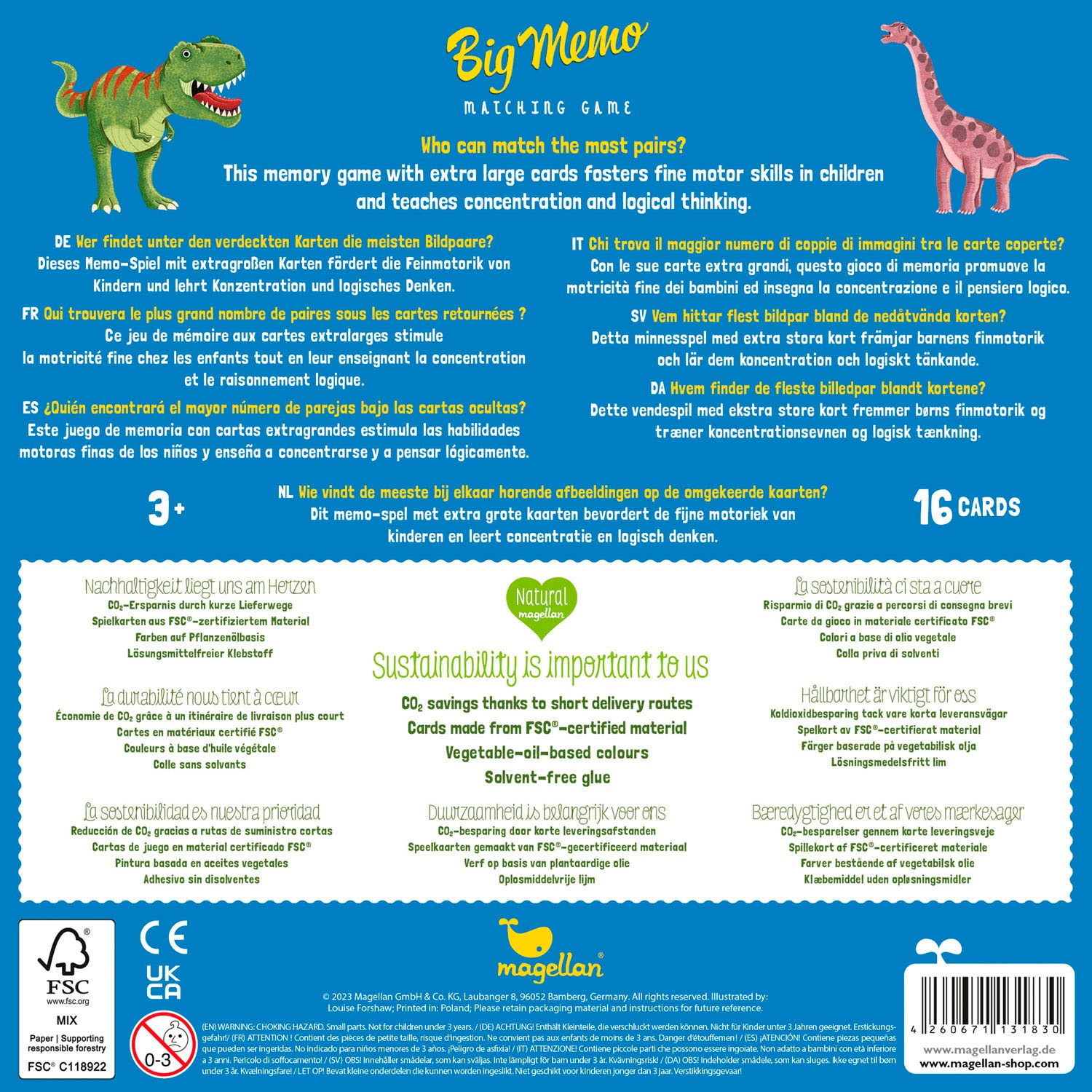 Magellan Spiel »Big Memo Dinosaurs«, Made in Germany
