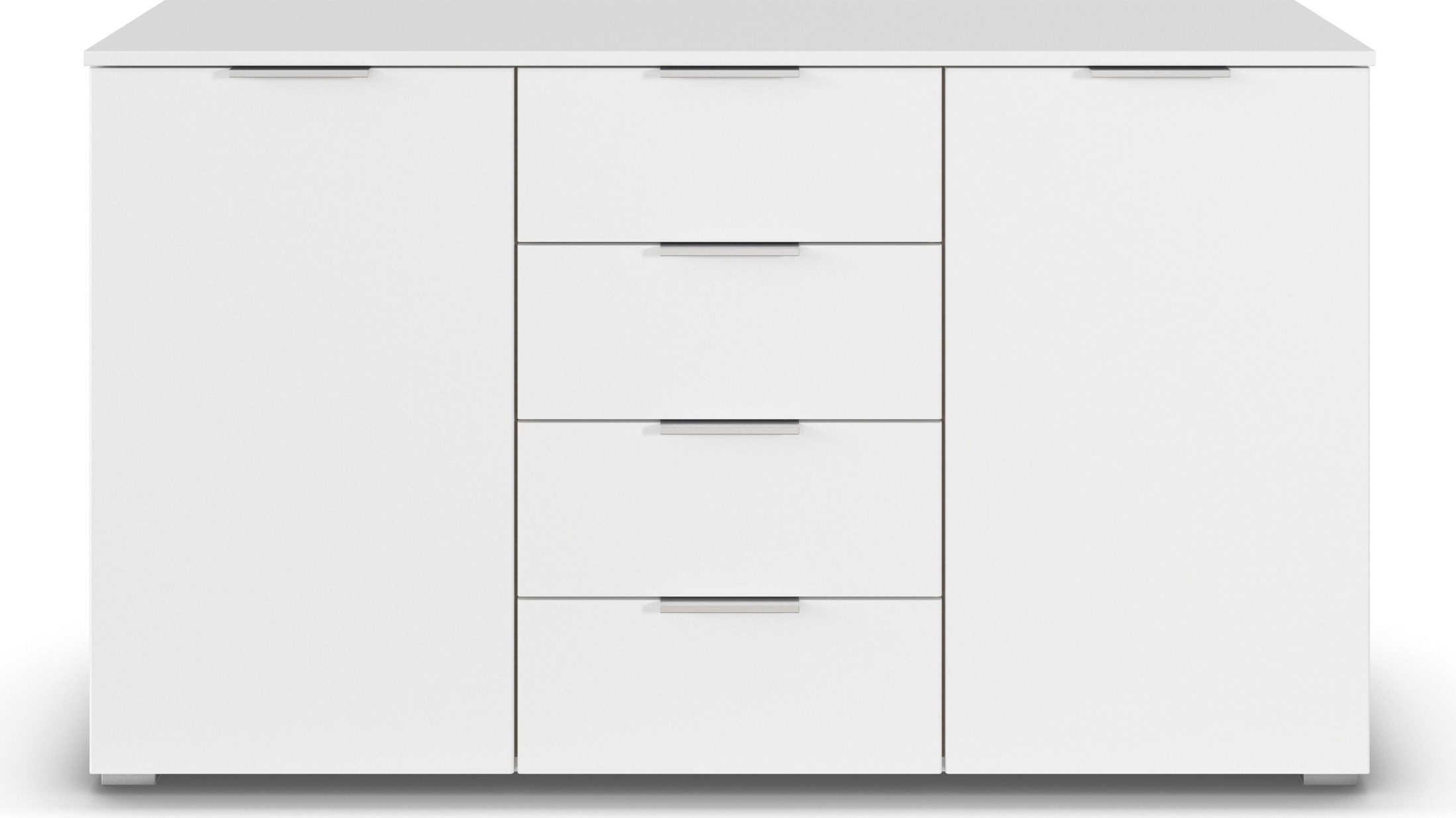 rauch Kombikommode »Sideboard Schubladenkommode AGORDO mit Dekor- oder Hochglanzfront«, (in zwei Griff-Farben), mit 4 Schubkästen und 2 Türen sowie Metallgriffen MADE IN GERMANY