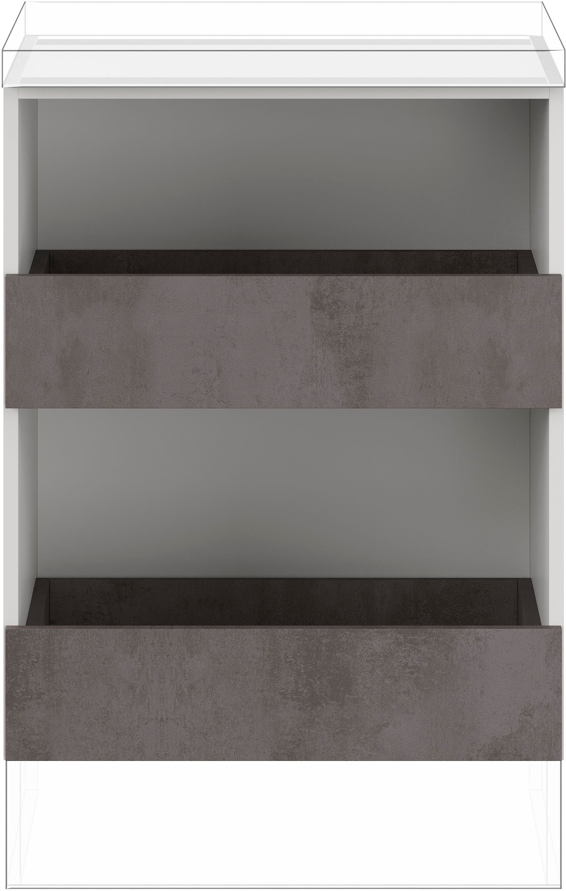 IMPULS KÜCHEN Unterschrank »"Prag und Valencia", Breite/Höhe: 60/72,3 cm« vormontiert, mit Soft-Close, Breite 60 cm, mit zwei Auszügen