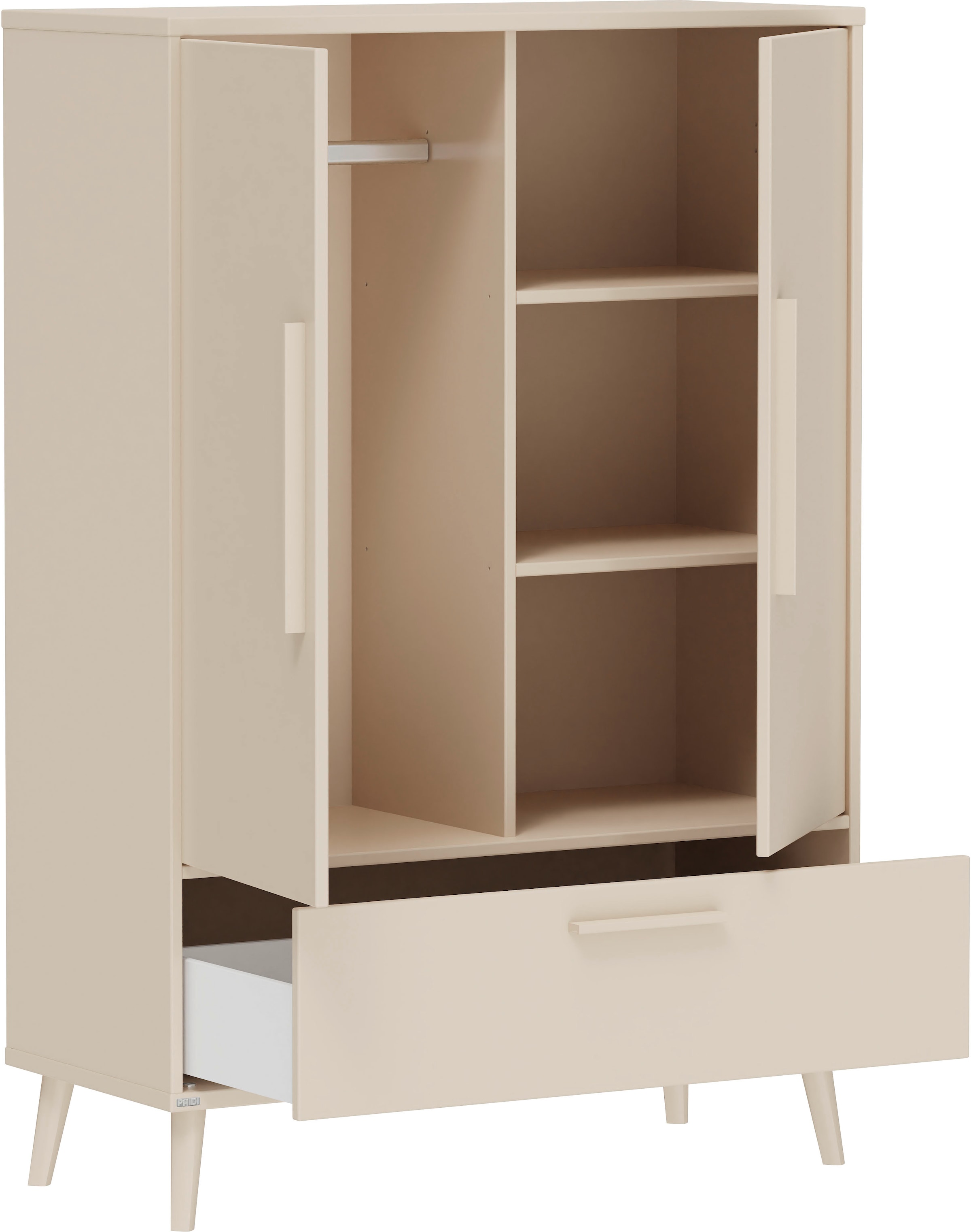 PAIDI Kleiderschrank »EEFJE in Beige mit Schublade und Türen, verschiedene Ausführungen« B/H/T ca. 95-123/139-204/41-57cm, mit 2 oder 3 Türen + Tiny-Variante,  stabiler Drehtürenschrank aus Holz, mit Soft-Close-Funktion