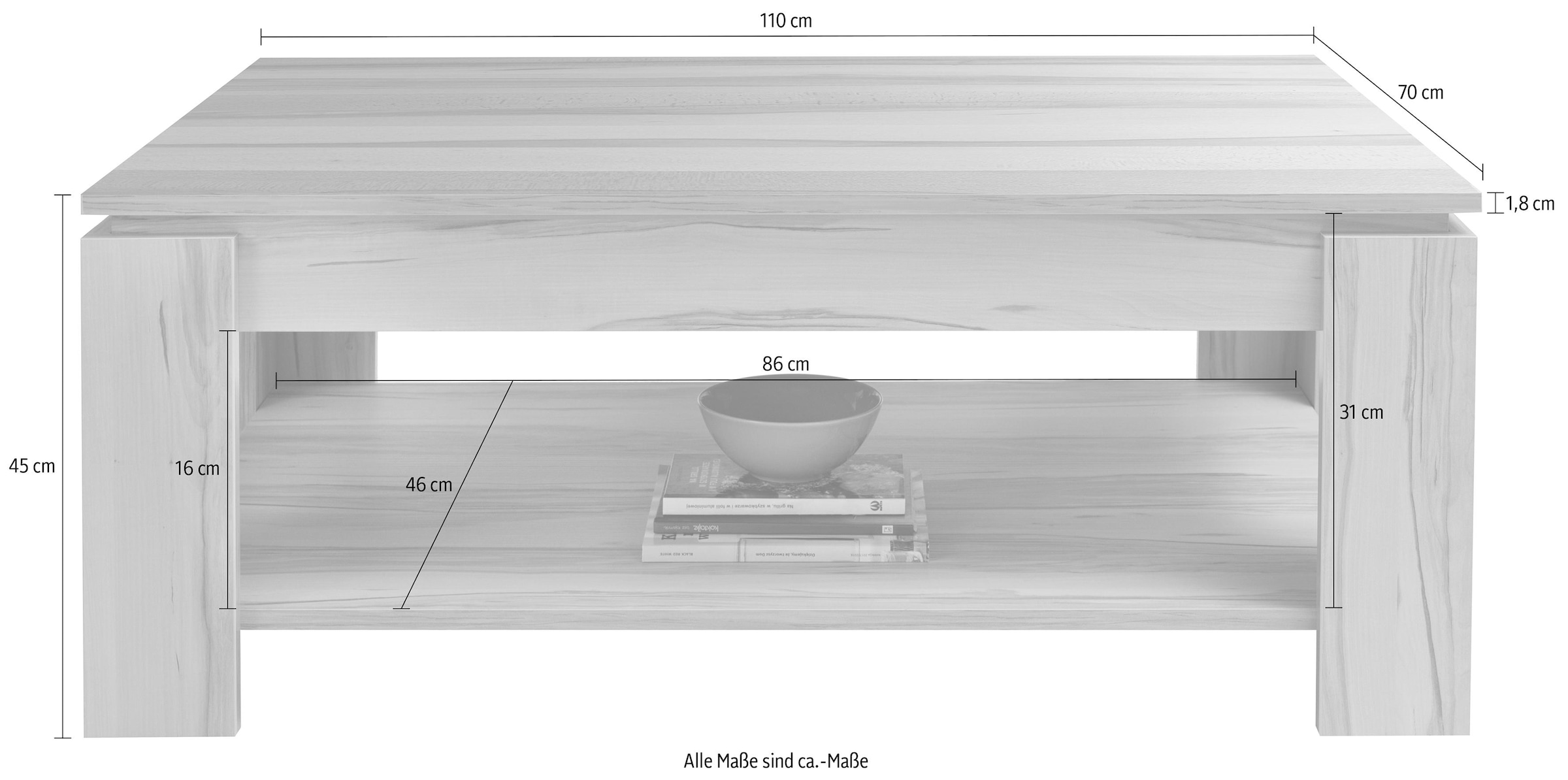 Woltra Couchtisch Breite cm 110 »FCT«, Raten auf kaufen