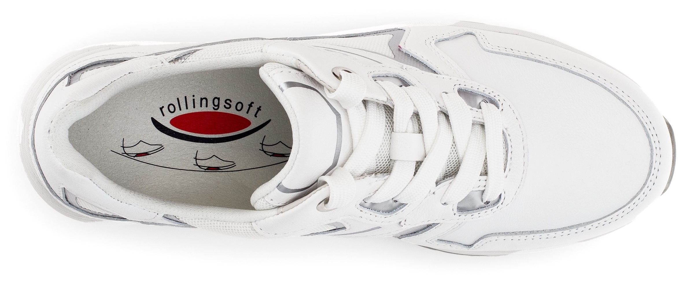 Gabor Rollingsoft Keilsneaker, Freizeitschuh, Halbschuh, Schnürschuh mit herausnehmbarem Fußbett