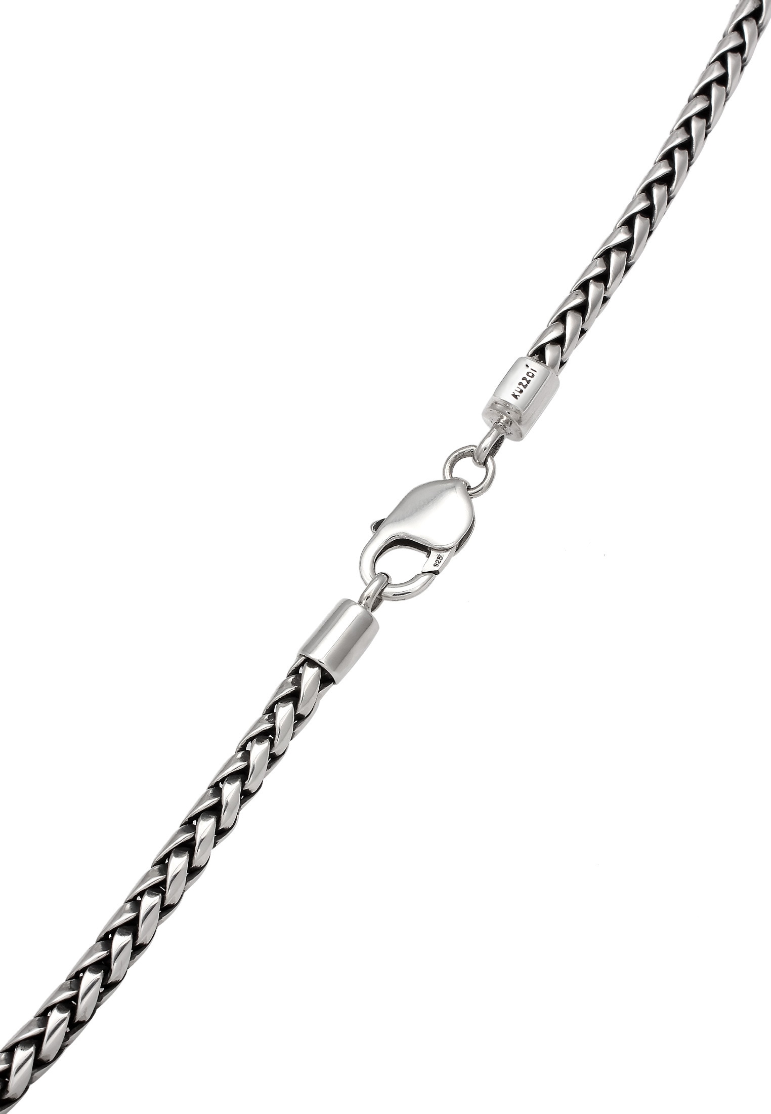 Kuzzoi Silberkette »Halskette Herren Zopfkette Trend Oxidiert Massiv 925 Silber«