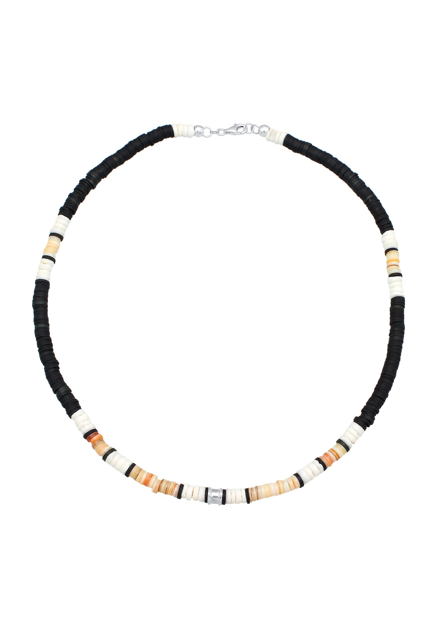 Kuzzoi Silberkette »Halskette Herren Heishi Beads Vintage Surfer 925 Silber«