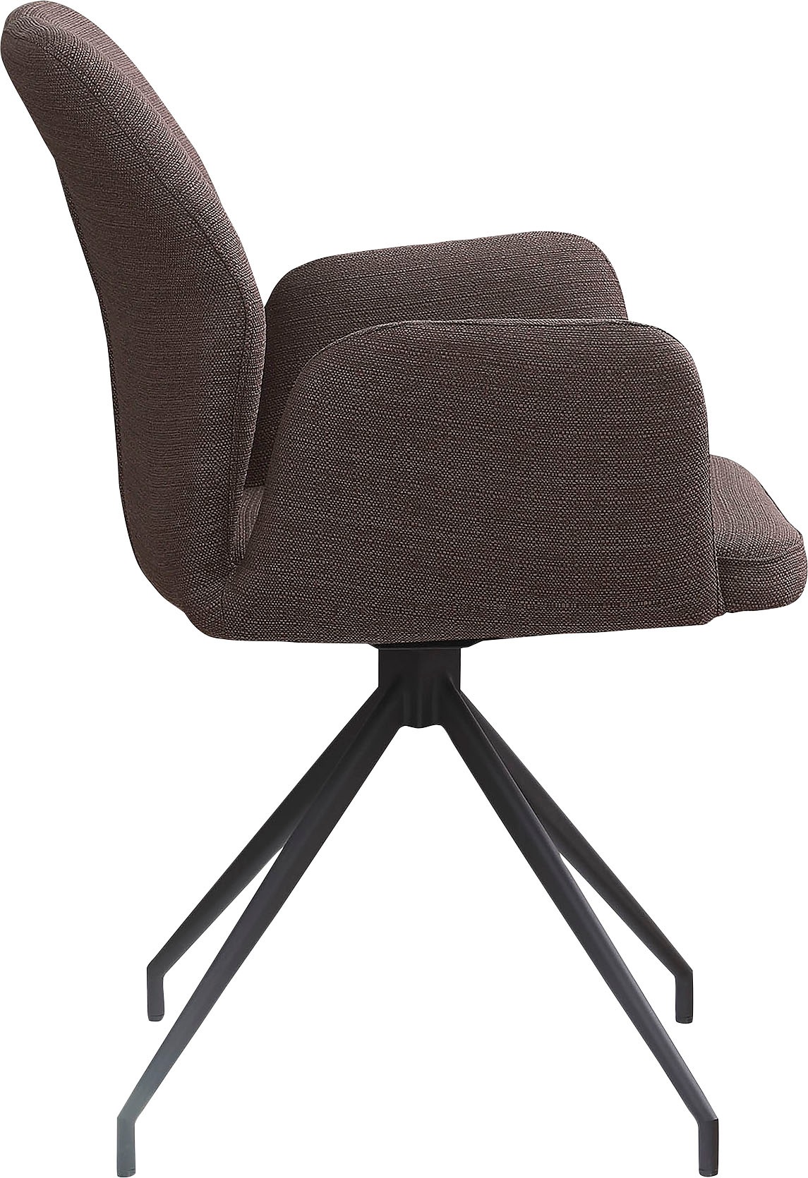 SalesFever Esszimmerstuhl »Taormina Armlehnstuhl, Gestell schwarz«, 1 St., Webstoff strukturiert, Esszimmersessel mit 180° Drehfunktion