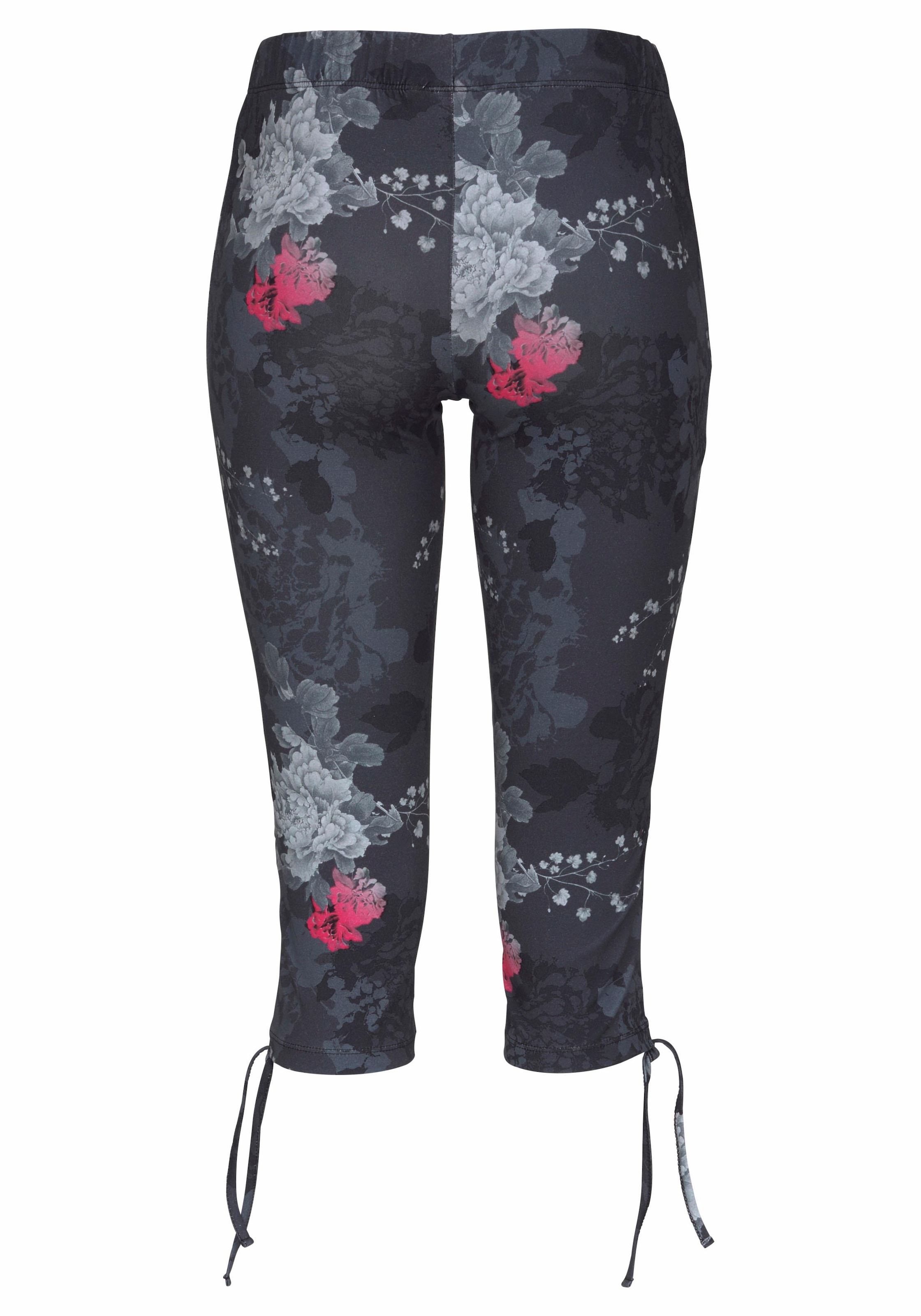 Venice Beach Caprileggings, mit seitlicher Raffung und Alloverdruck, 3/4-Länge, Stretch