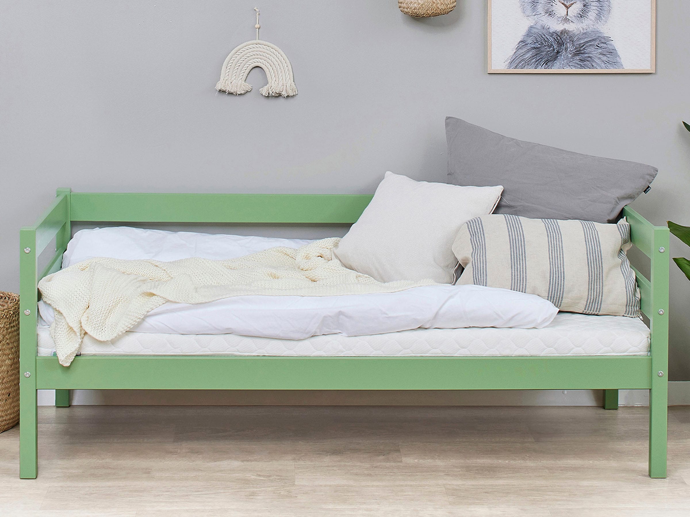 Hoppekids Einzelbett »ECO Comfort«, (Set), mit Rollrost in 8 Farben, wahlweise mit Matratze und Absturzsicherung