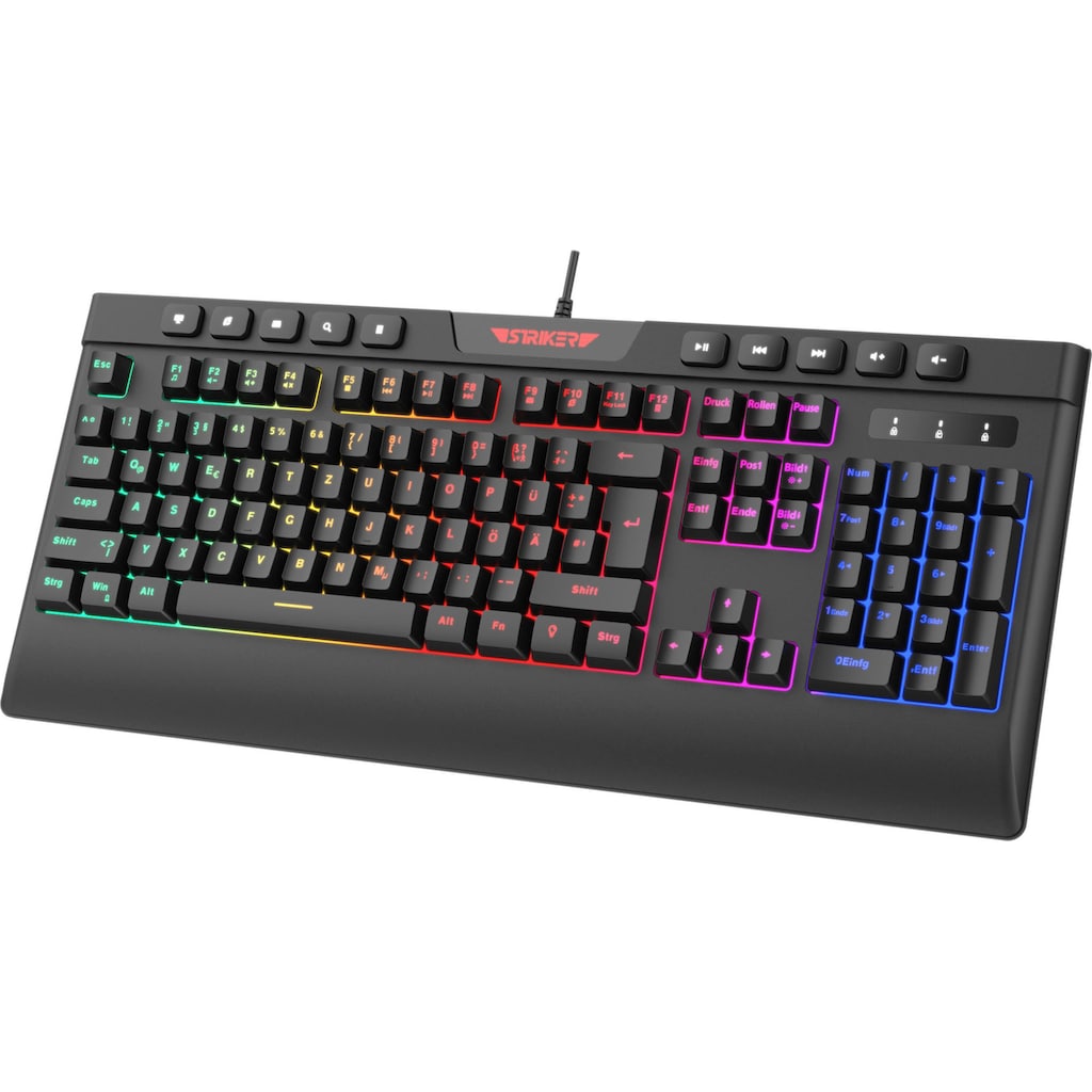 Hyrican Gaming-Tastatur »Striker ST-GKB8115 (Anti-Ghosting, Multimedia-Tasten, RGB)«, (Fn-Tasten-USB-Anschluss-Multimedia-Tasten)