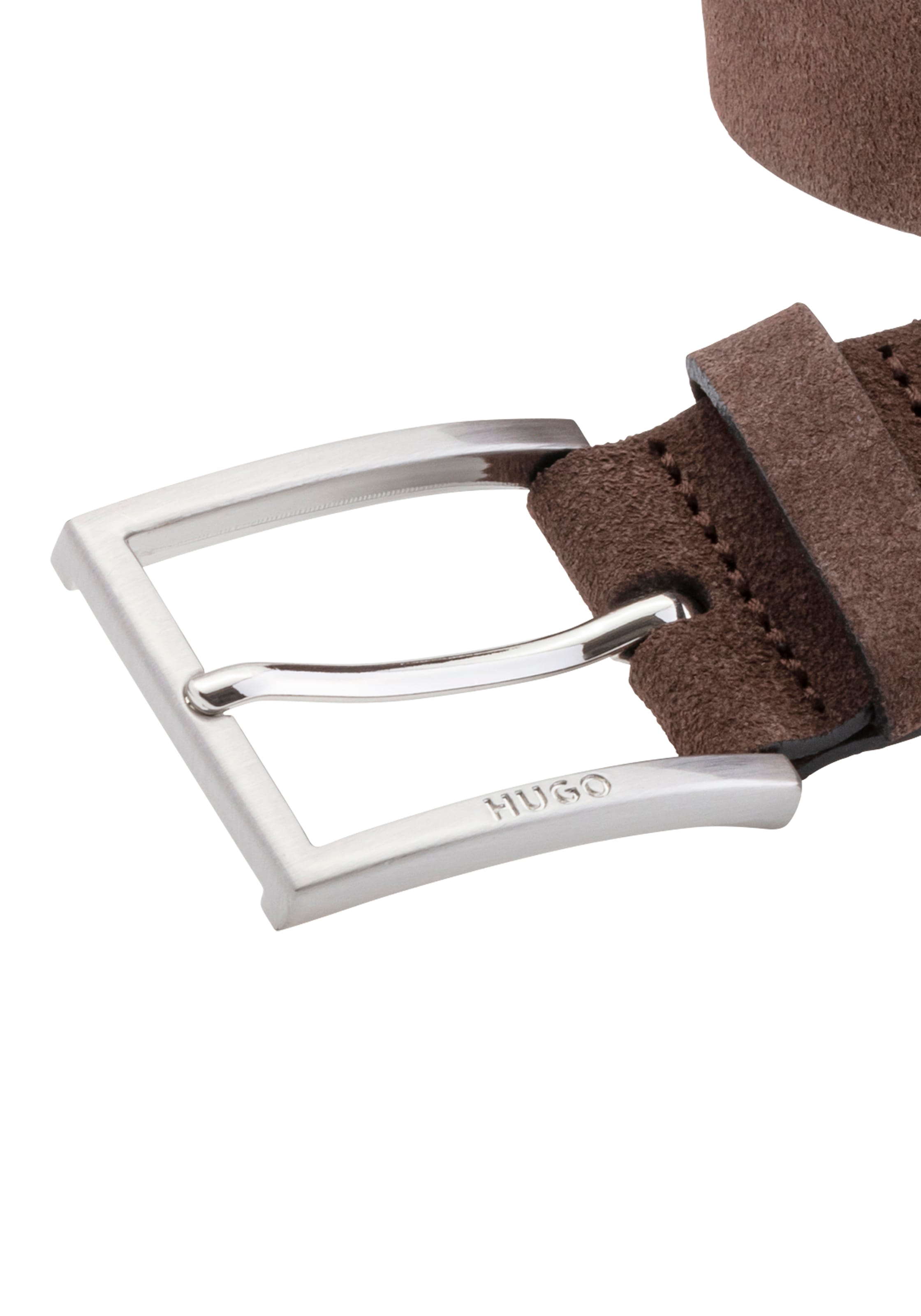 HUGO Ledergürtel »Mirto_Sz35«, aus Veloursleder mit Logo-Gravur auf der Dornschließe