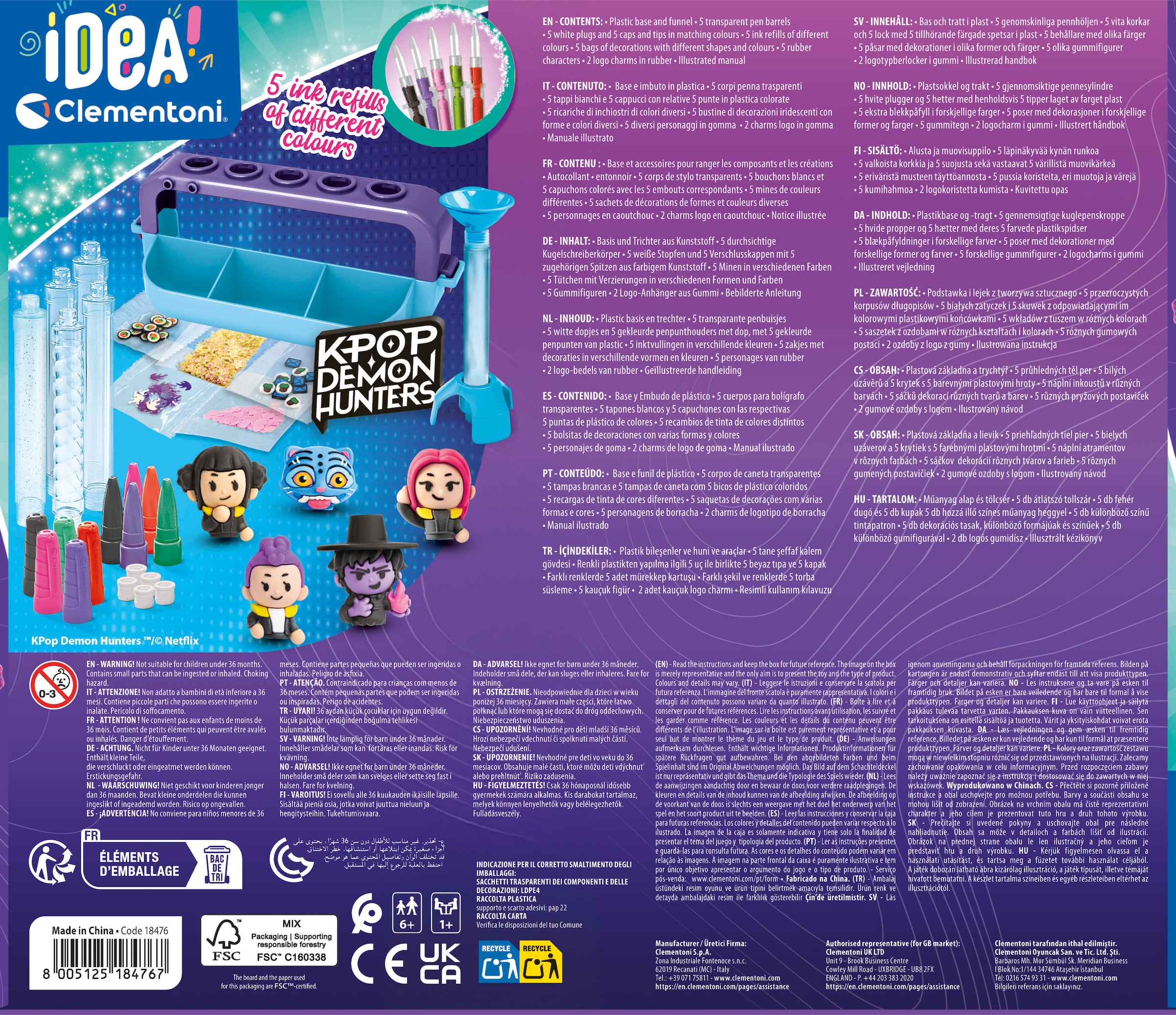 Clementoni® Kreativset »Idea, Mein Stift-Atelier - KPop Demon Hunters«