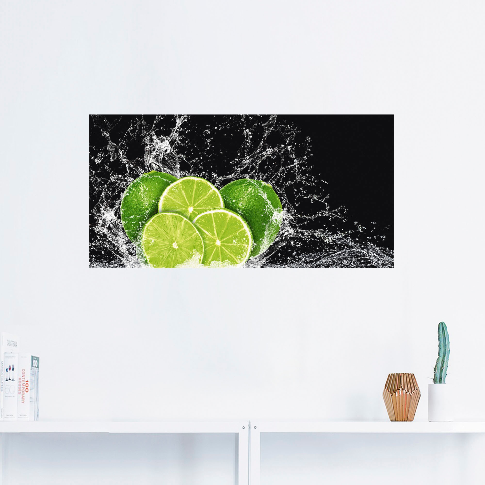 Artland Wandbild »Limone mit Spritzwasser«, Obst Bilder, (1 St.), als Leinwandbild, Poster, Wandaufkleber in verschied. Größen