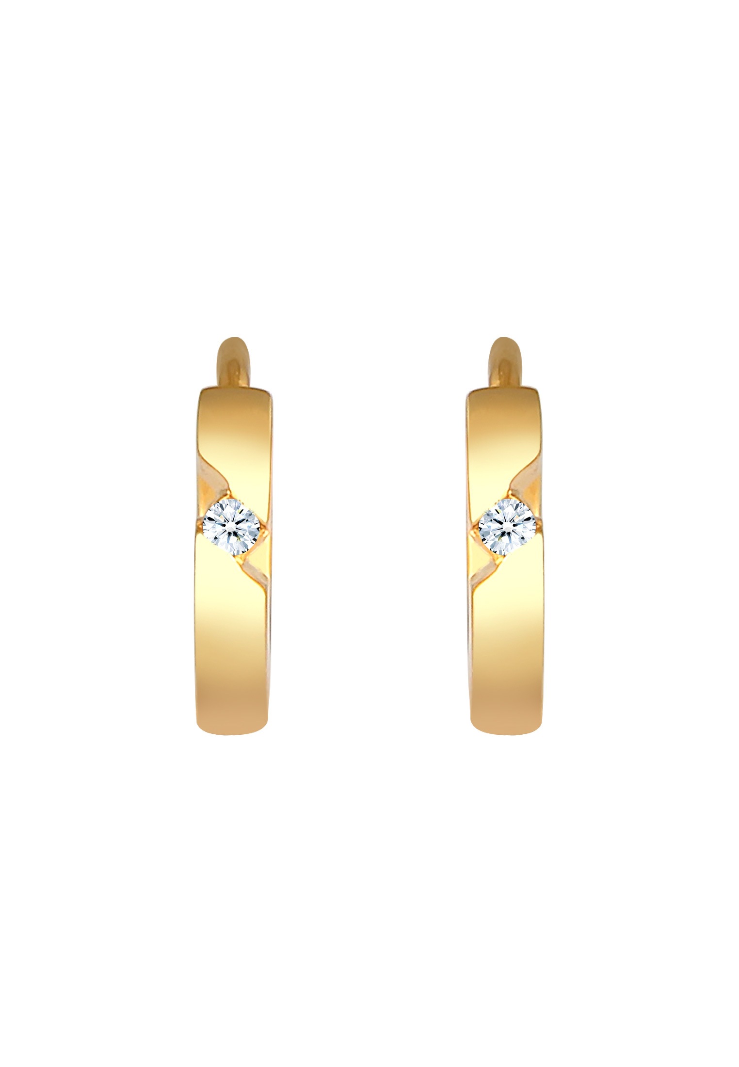 Elli DIAMONDS Paar Creolen »Ohrringe Creolen Diamant (0.03 ct.) 925 Silber«