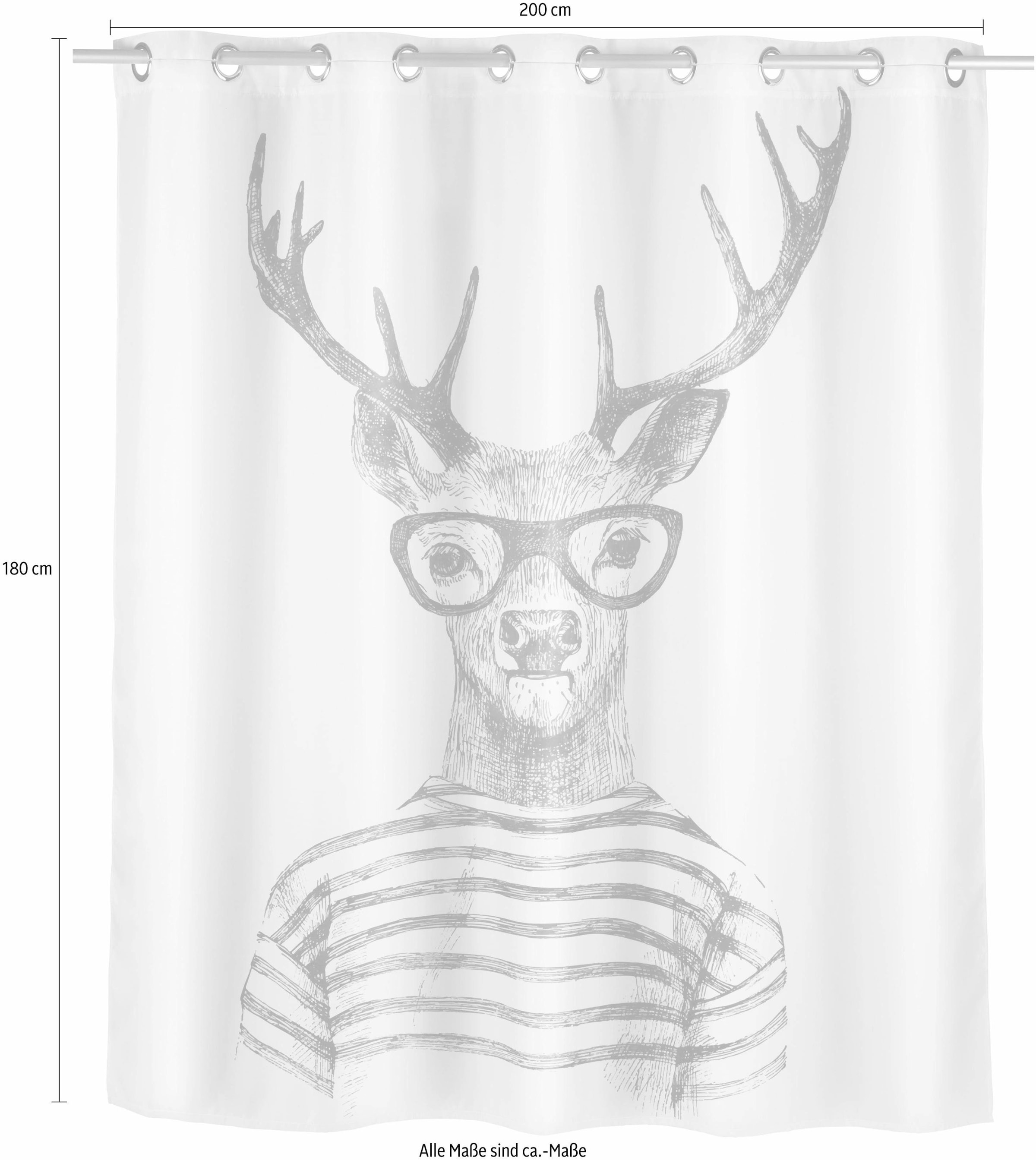 WENKO Duschvorhang »Mr. Deer«, Höhe 180 cm