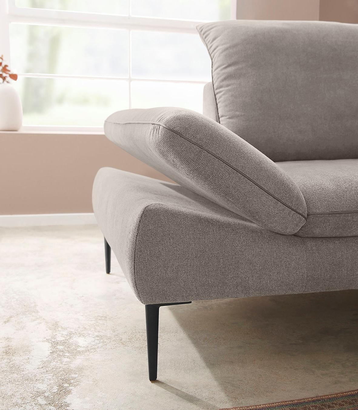 W.SCHILLIG Ecksofa »enjoy&MORE, Designsofa, elegant und bequem, L-Form« Sitztiefenverstellung, Füße schwarz pulverbeschichtet, Breite 294 cm