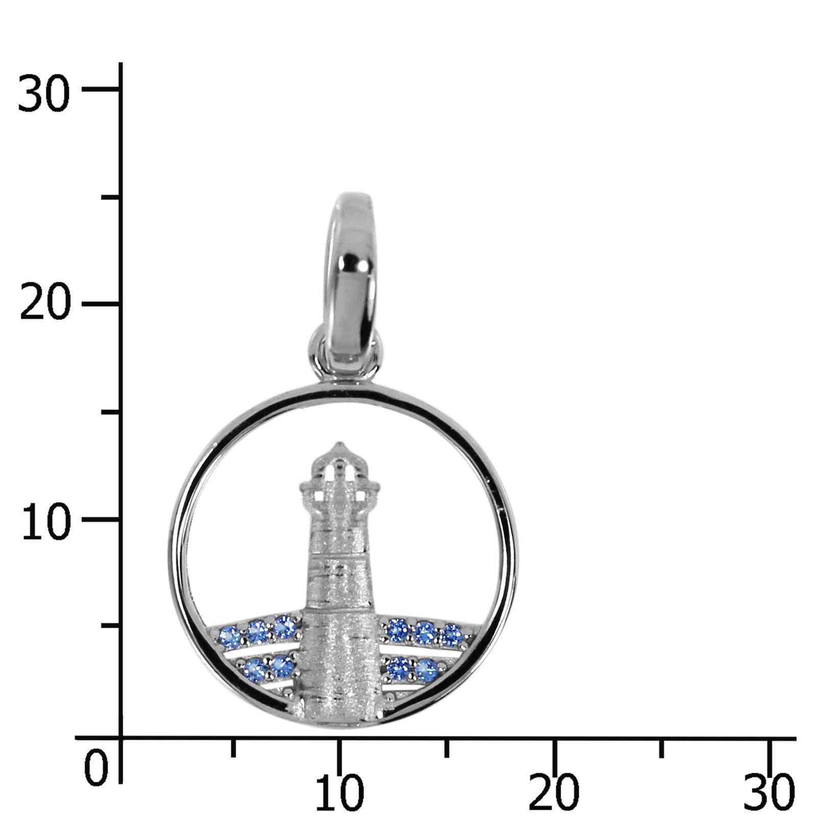 OSTSEE-SCHMUCK Kettenanhänger »- Leuchtturm 15 mm - Silber 925/000 - Zirkonia«
