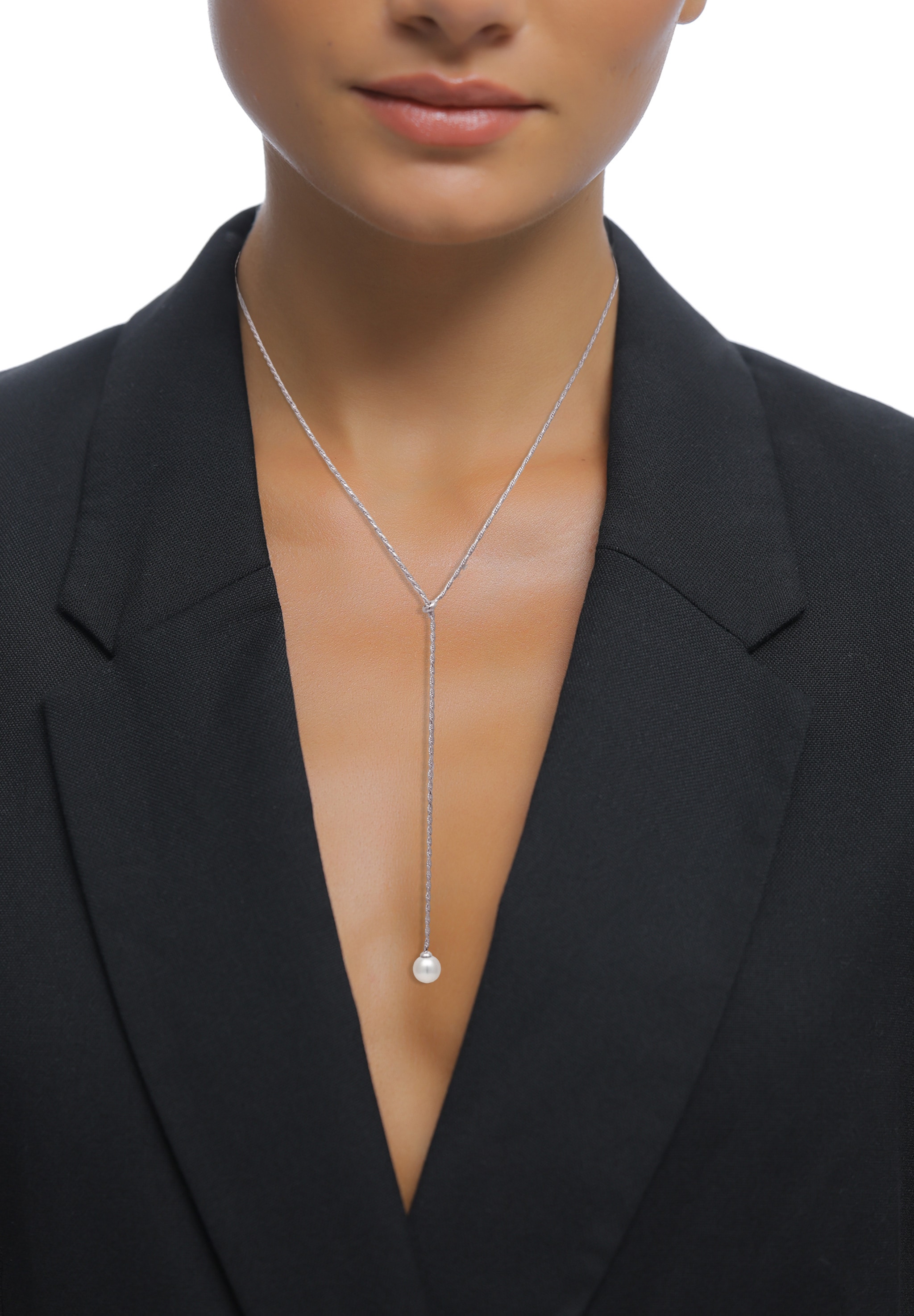 Elli Y-Kette »Halskette Y-Kette mit Perlen von Swarovski® 925 Sterling Silber«